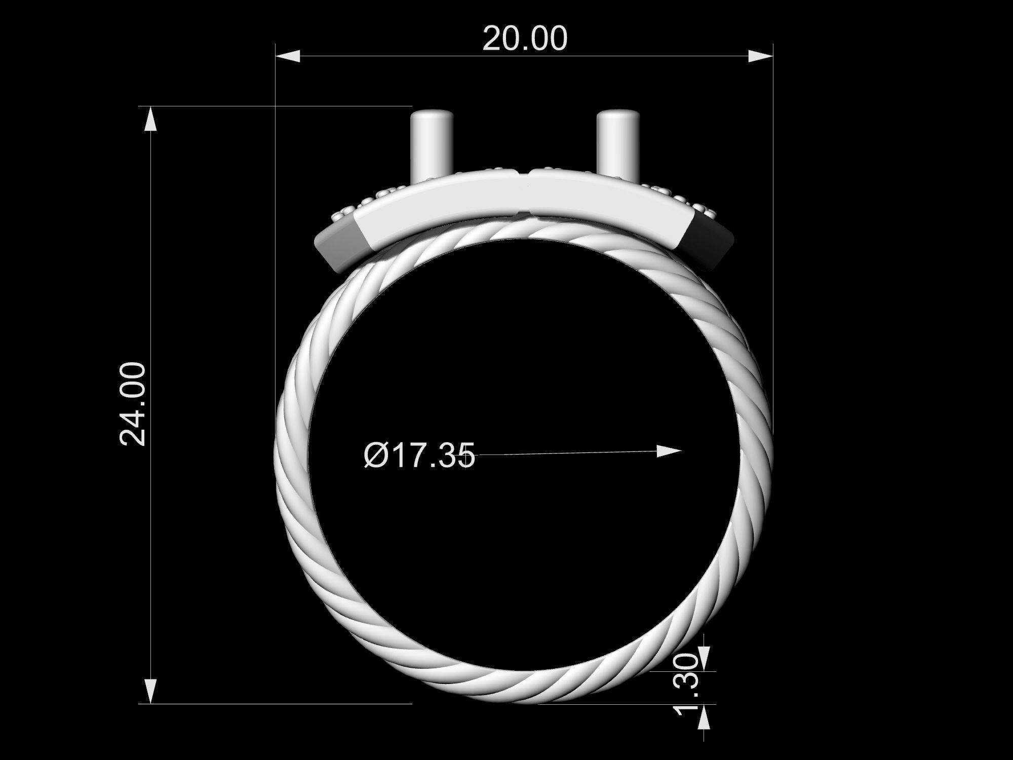 Brilliant Braid Ring 3D print model_17
