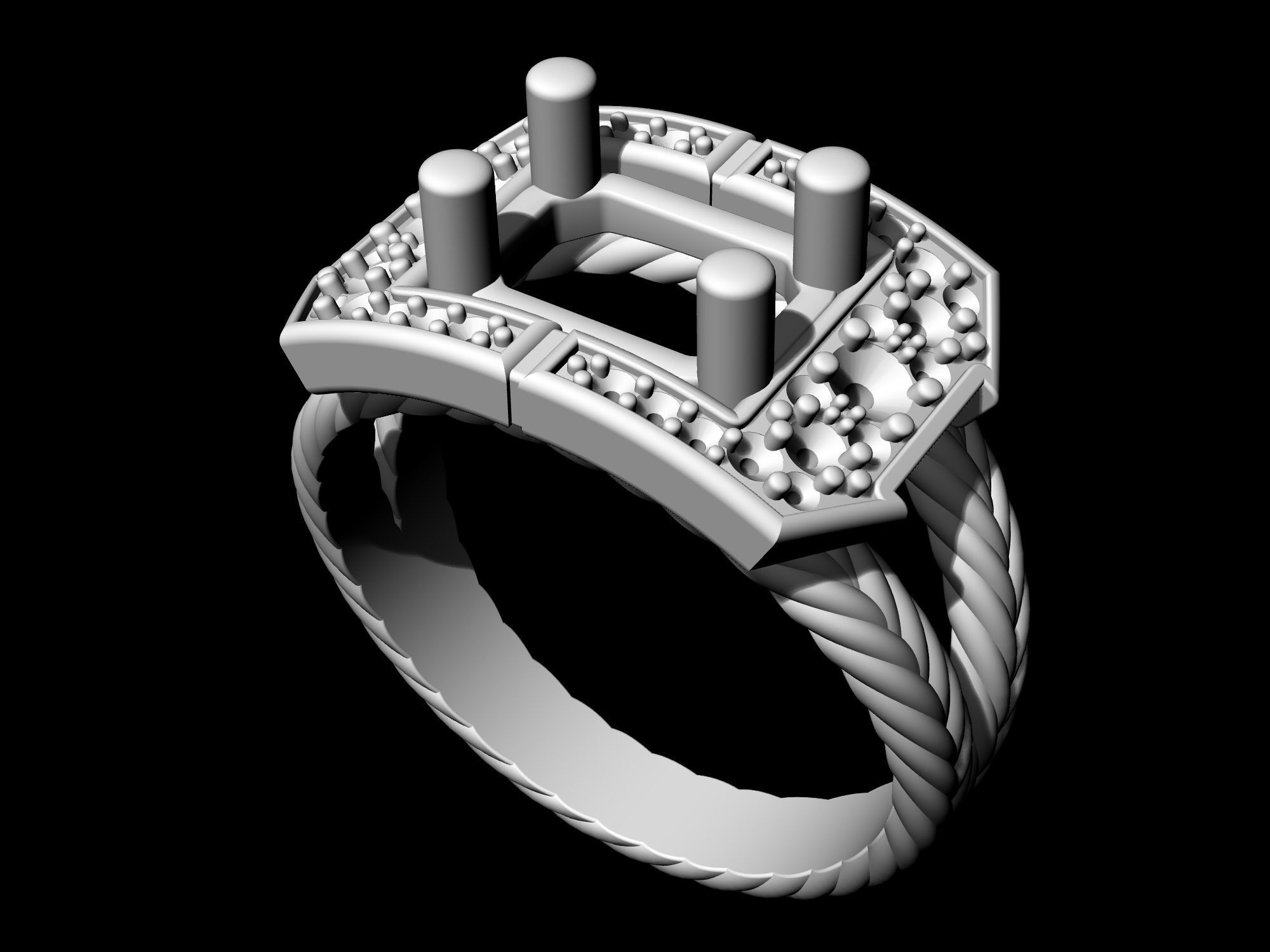 Brilliant Braid Ring 3D print model_10