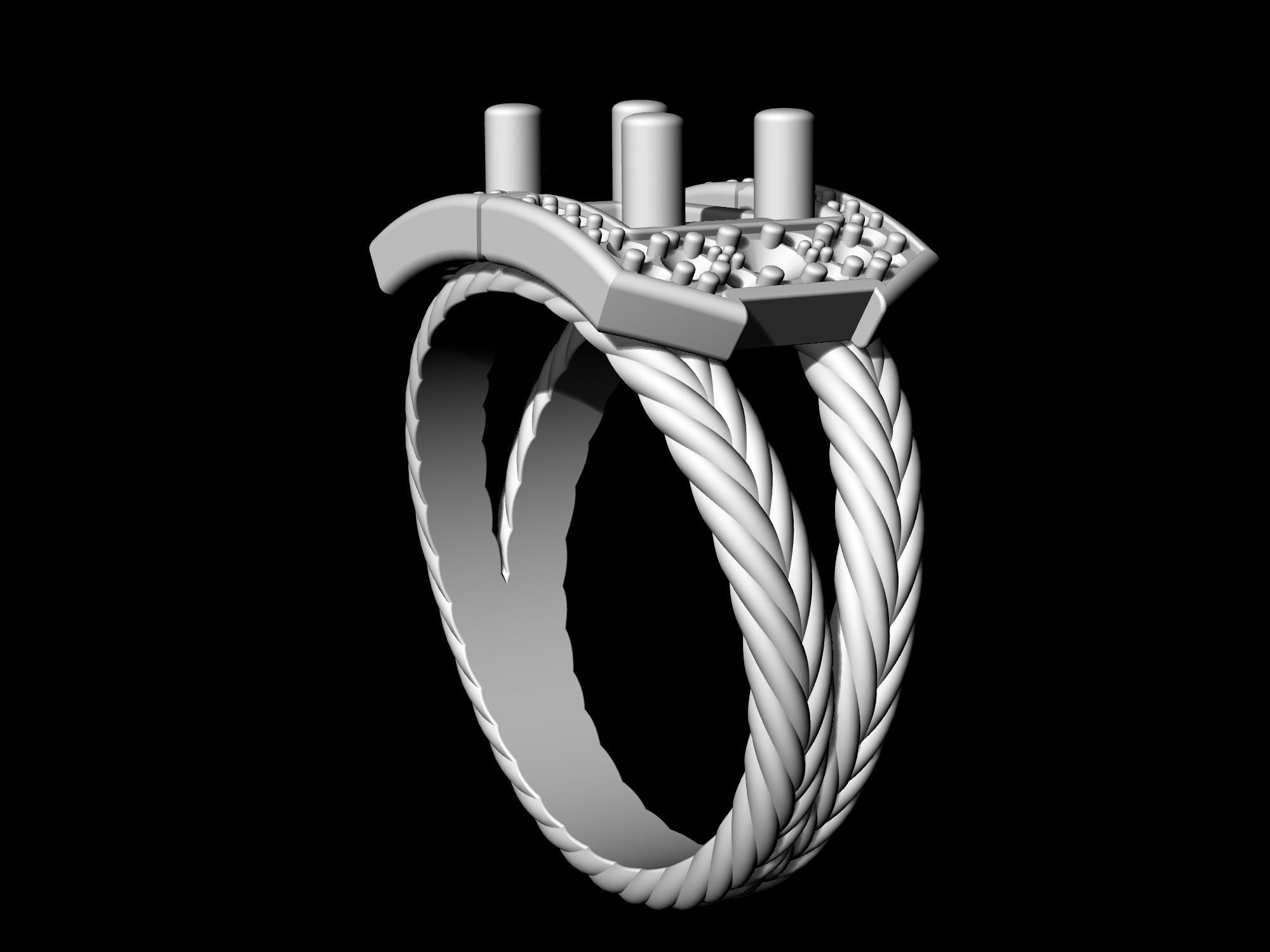 Brilliant Braid Ring 3D print model_12