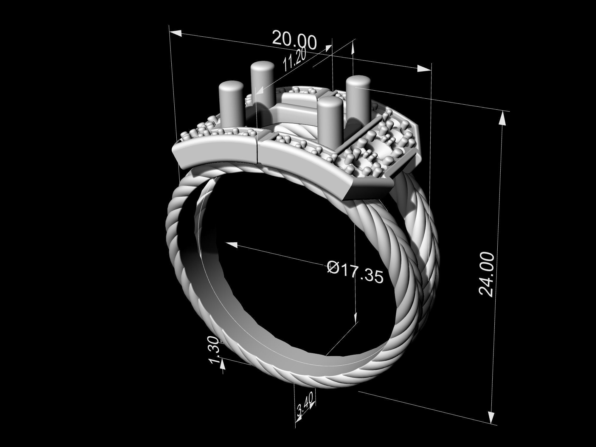 Brilliant Braid Ring 3D print model_19