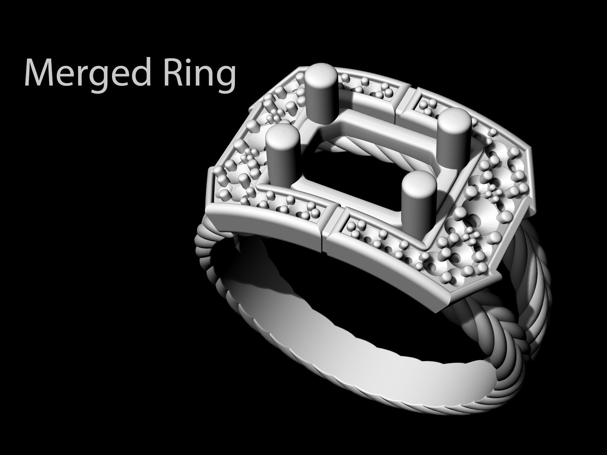 Brilliant Braid Ring 3D print model_13