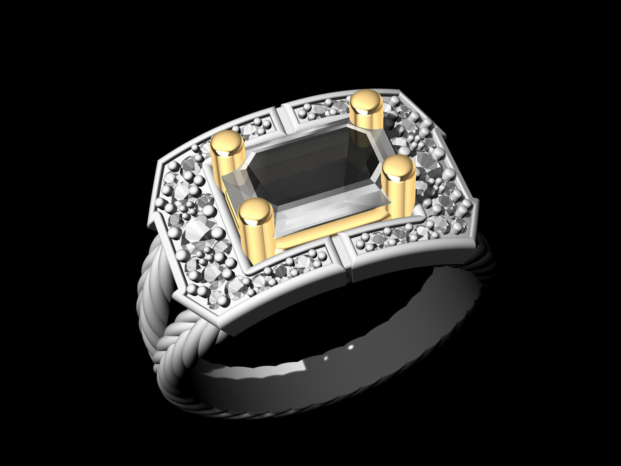 Brilliant Braid Ring 3D print model_7