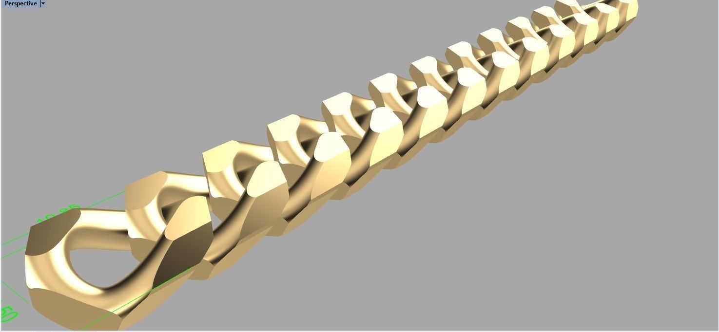 Edge faceted Cuban Link Chain 3D print model_4