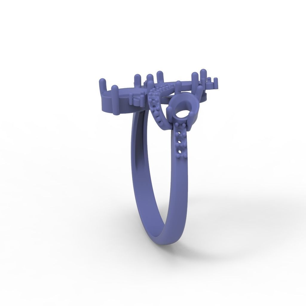 Women ring with gems 3dm stl 3D print model_25