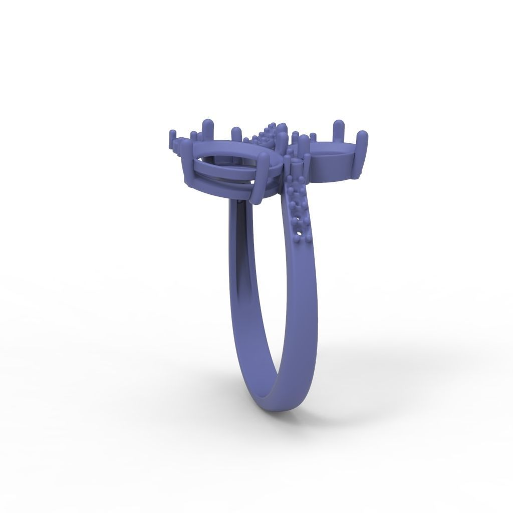 Women ring with gems 3dm stl 3D print model_23