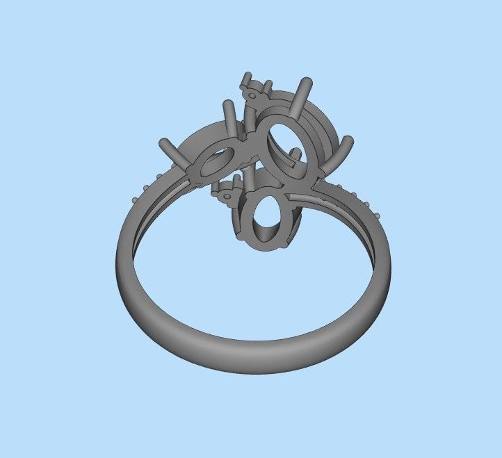 Women ring with gems 3dm stl 3D print model_32
