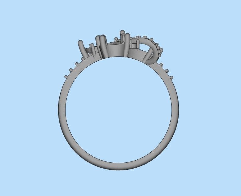 Women ring with gems 3dm stl 3D print model_33