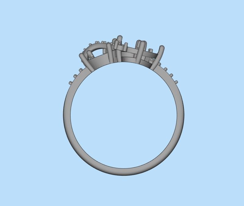Women ring with gems 3dm stl 3D print model_34