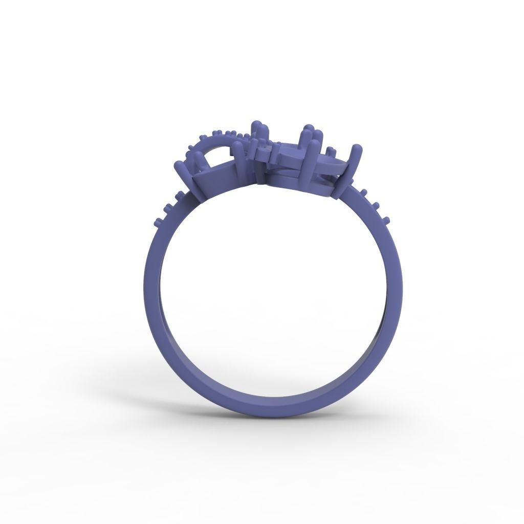 Women ring with gems 3dm stl 3D print model_22