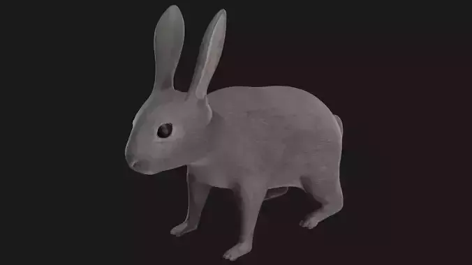 Grey rabbit low poly rigged Low-poly 3D model