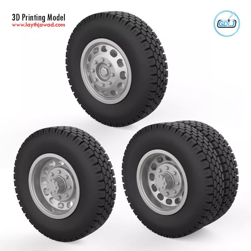 Truck wheels 1-32 3D print model_0