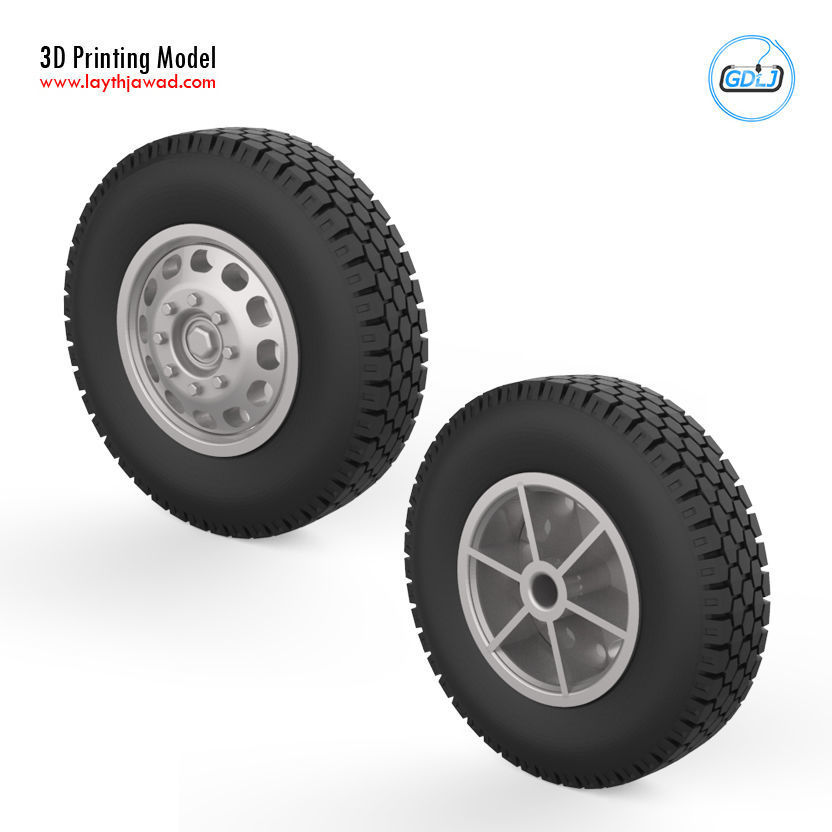 Truck wheels 1-32 3D print model_1