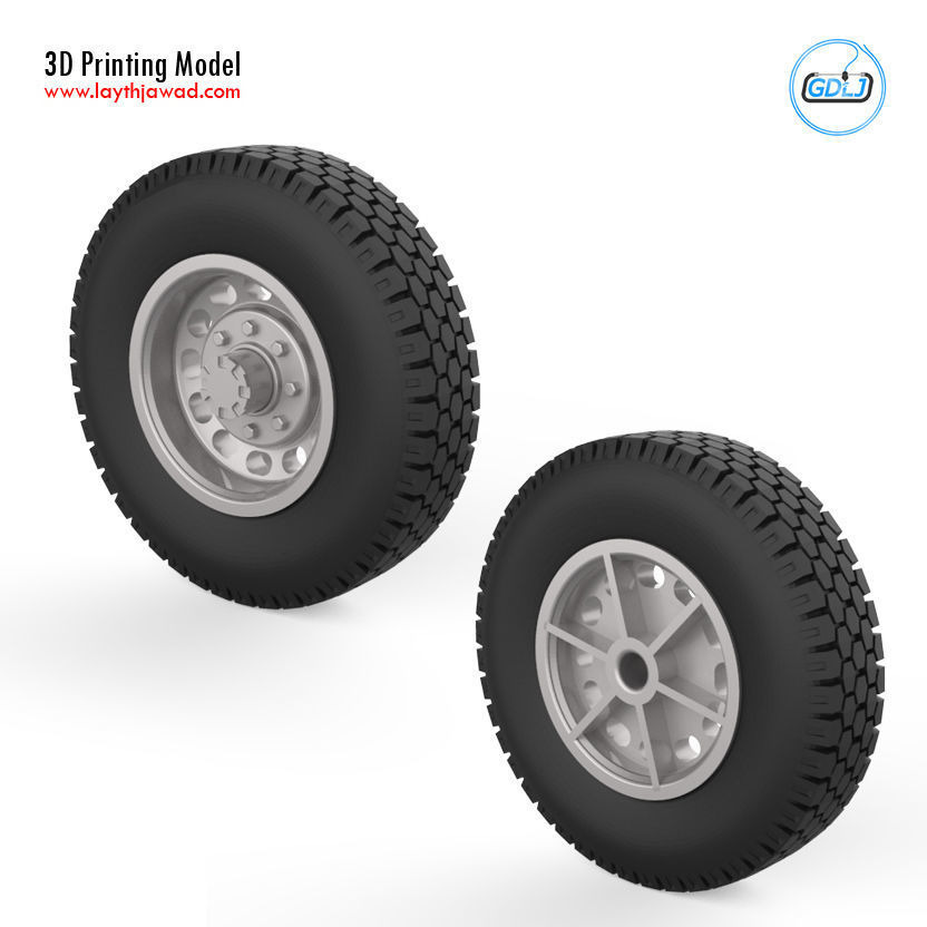 Truck wheels 1-32 3D print model_2