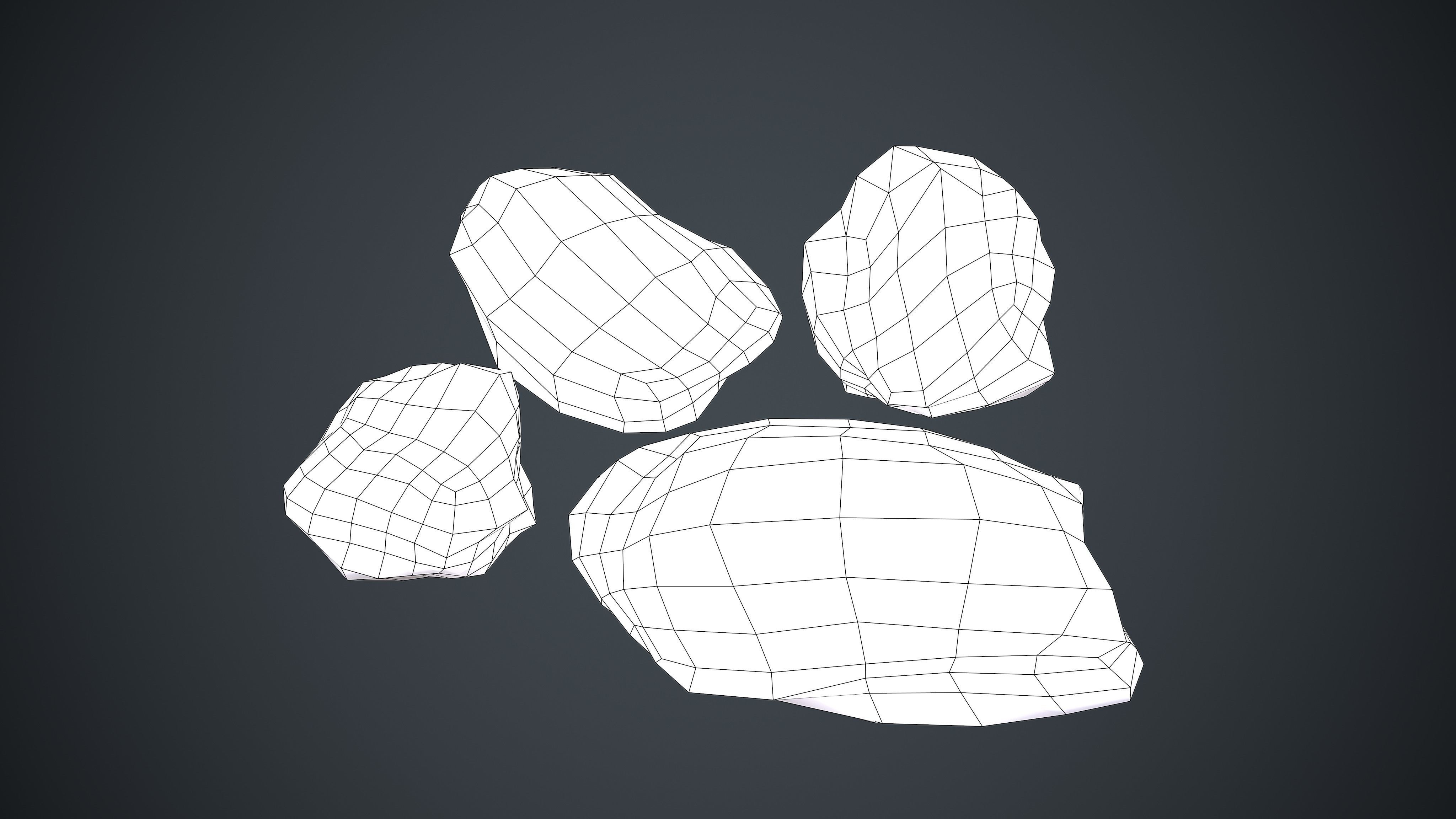 Stone Rock Pack 2 Low-poly 3D model_5