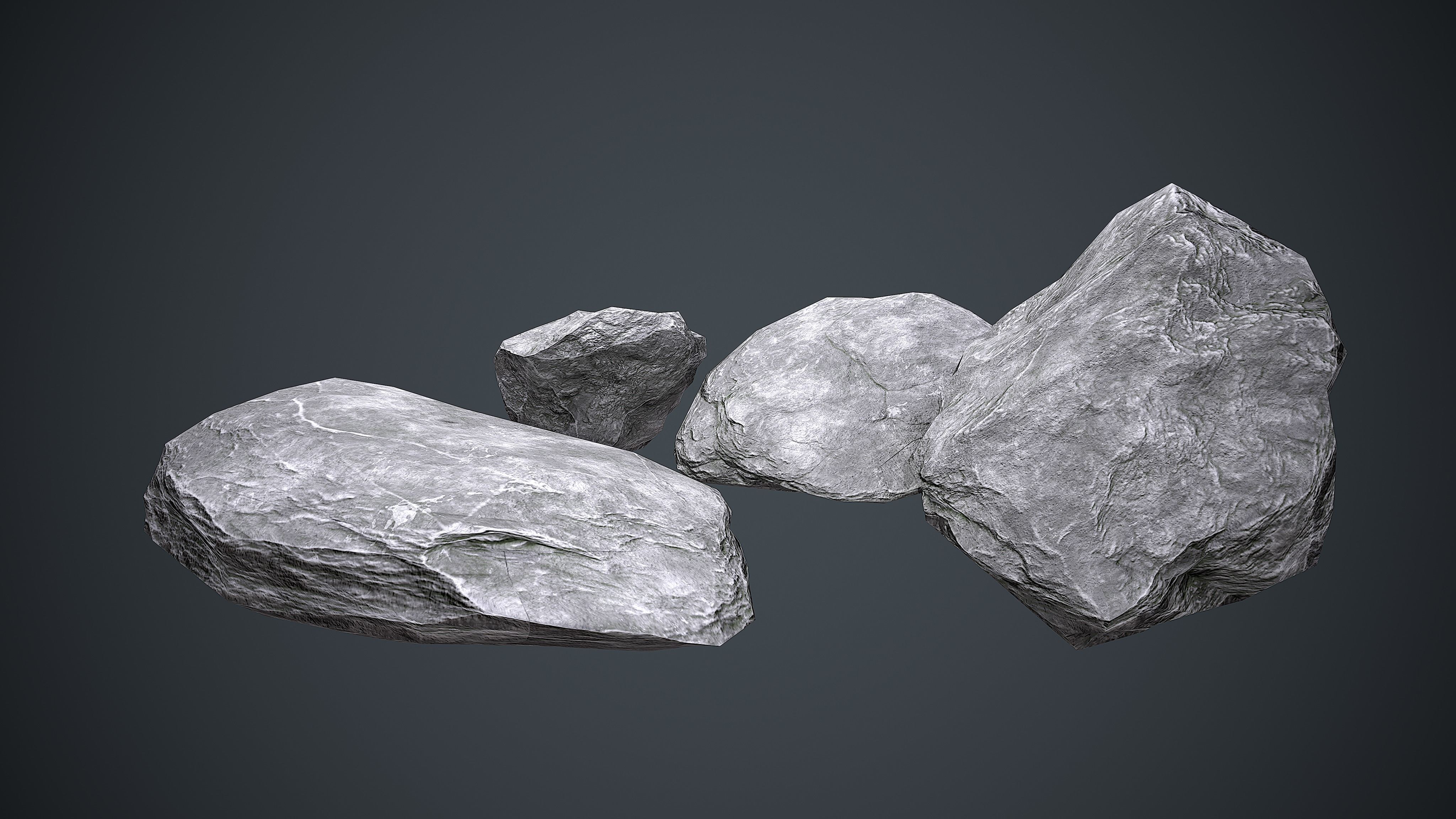 Stone Rock Pack 2 Low-poly 3D model_3