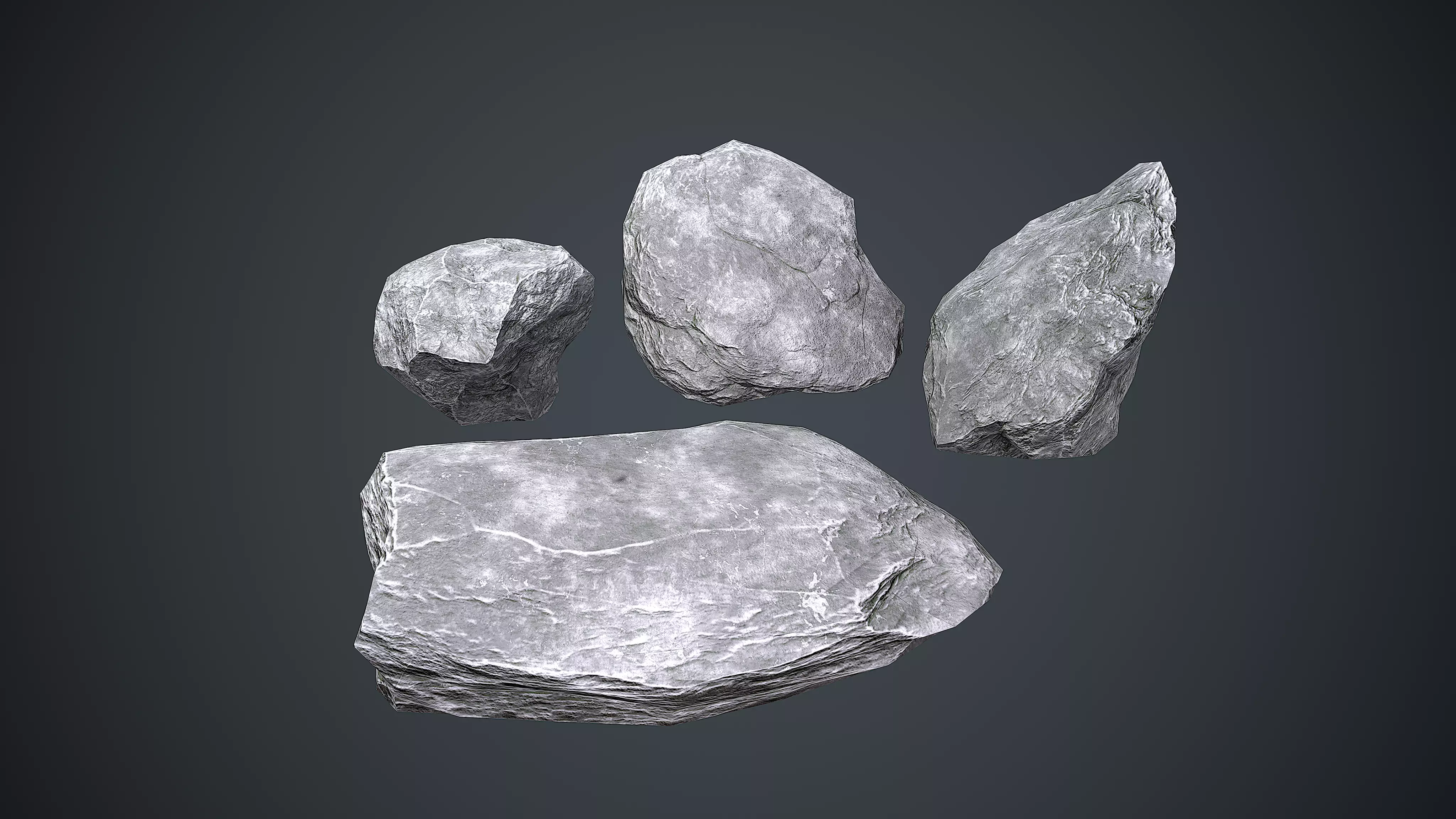 Stone Rock Pack 2 Low-poly 3D model_0