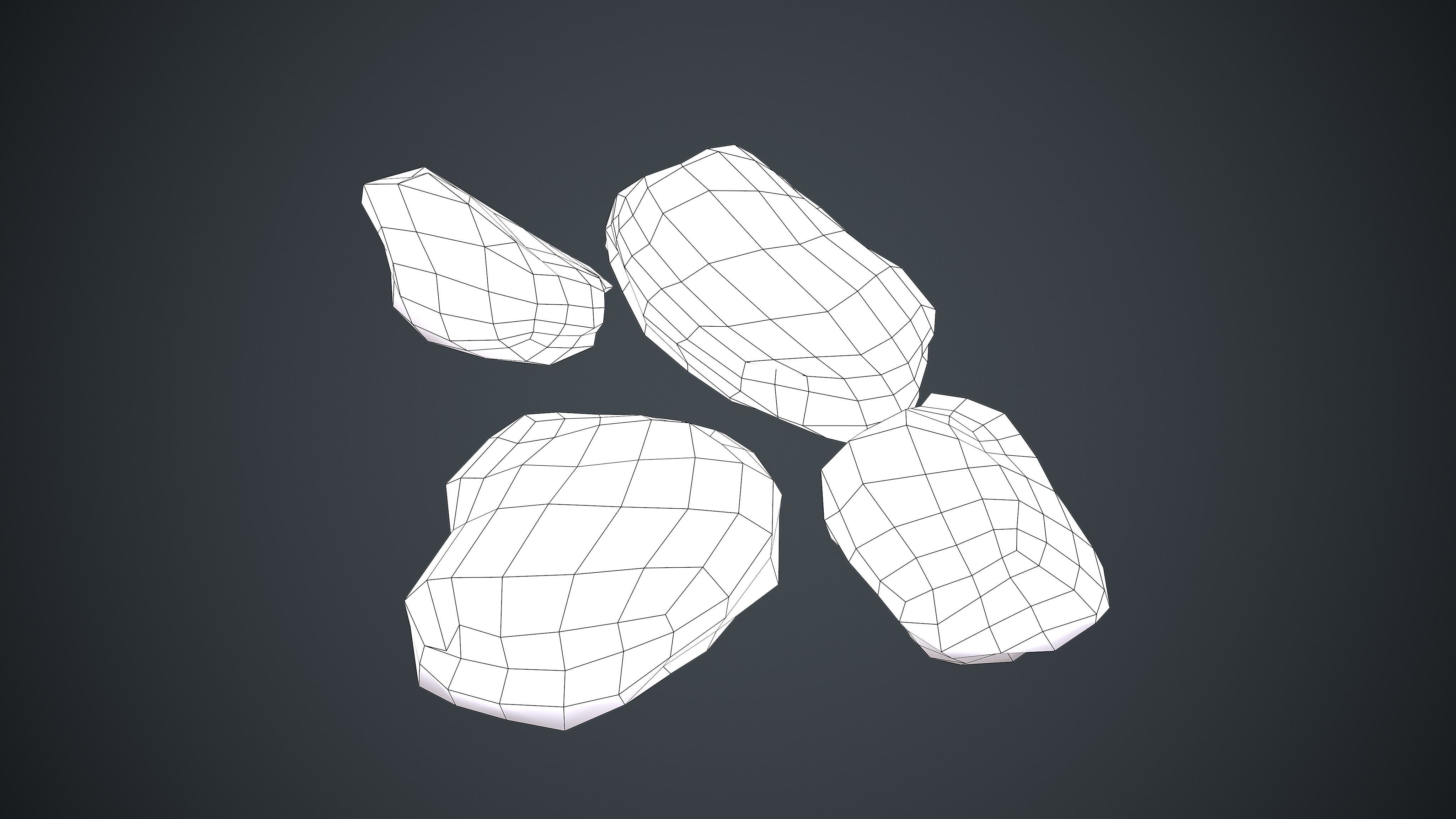 Stone Rock Pack 2 Low-poly 3D model_6