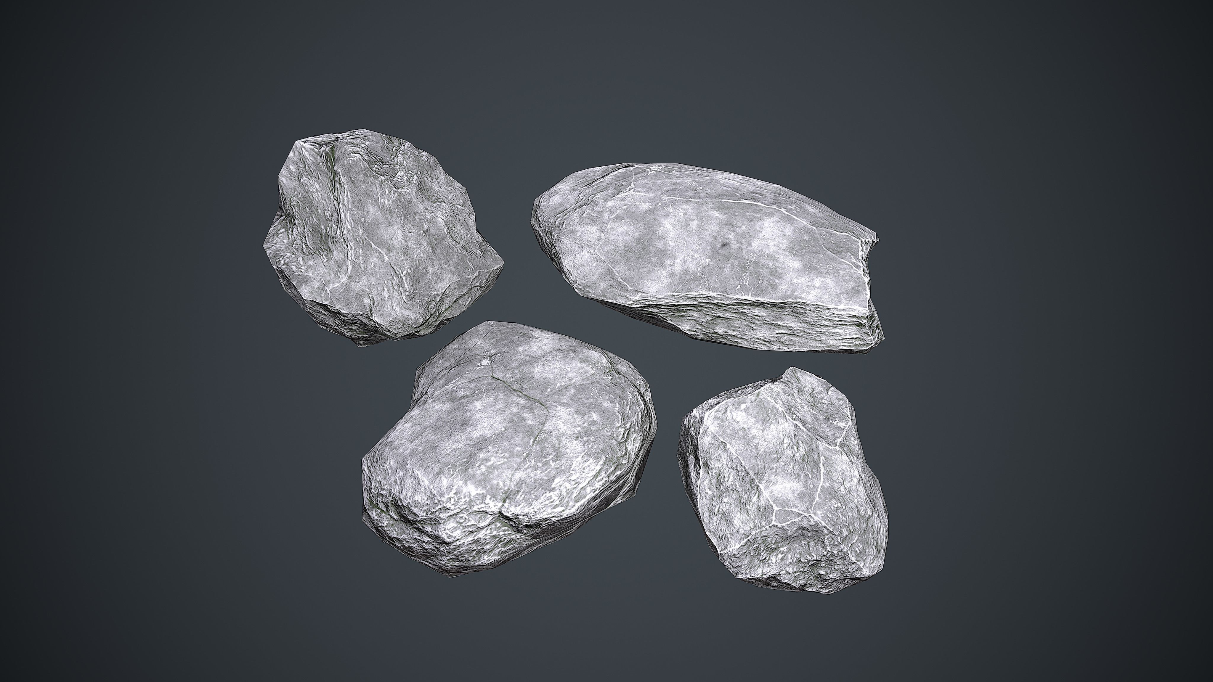 Stone Rock Pack 2 Low-poly 3D model_2