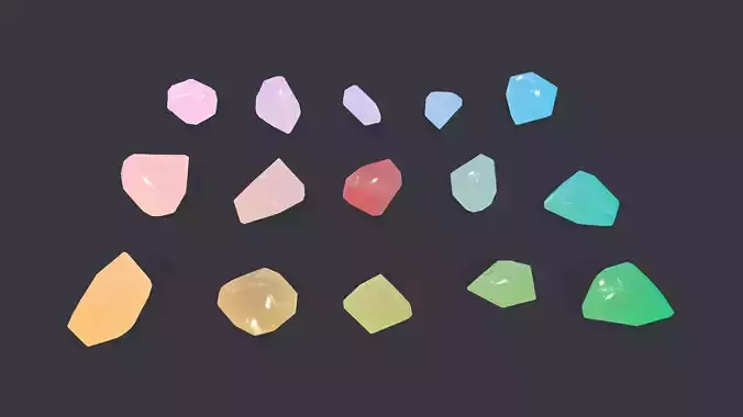 crystal set sprite of colored gemstones