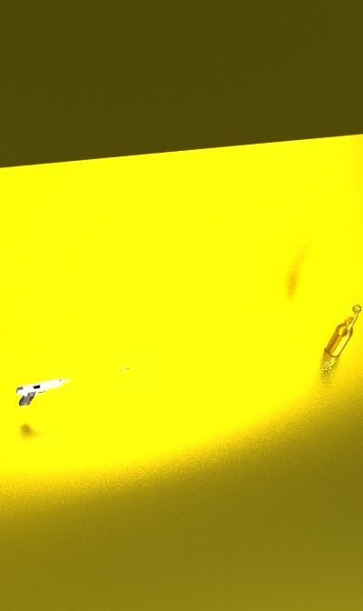 THE SHOOT beer bottle on wall 3D model_2