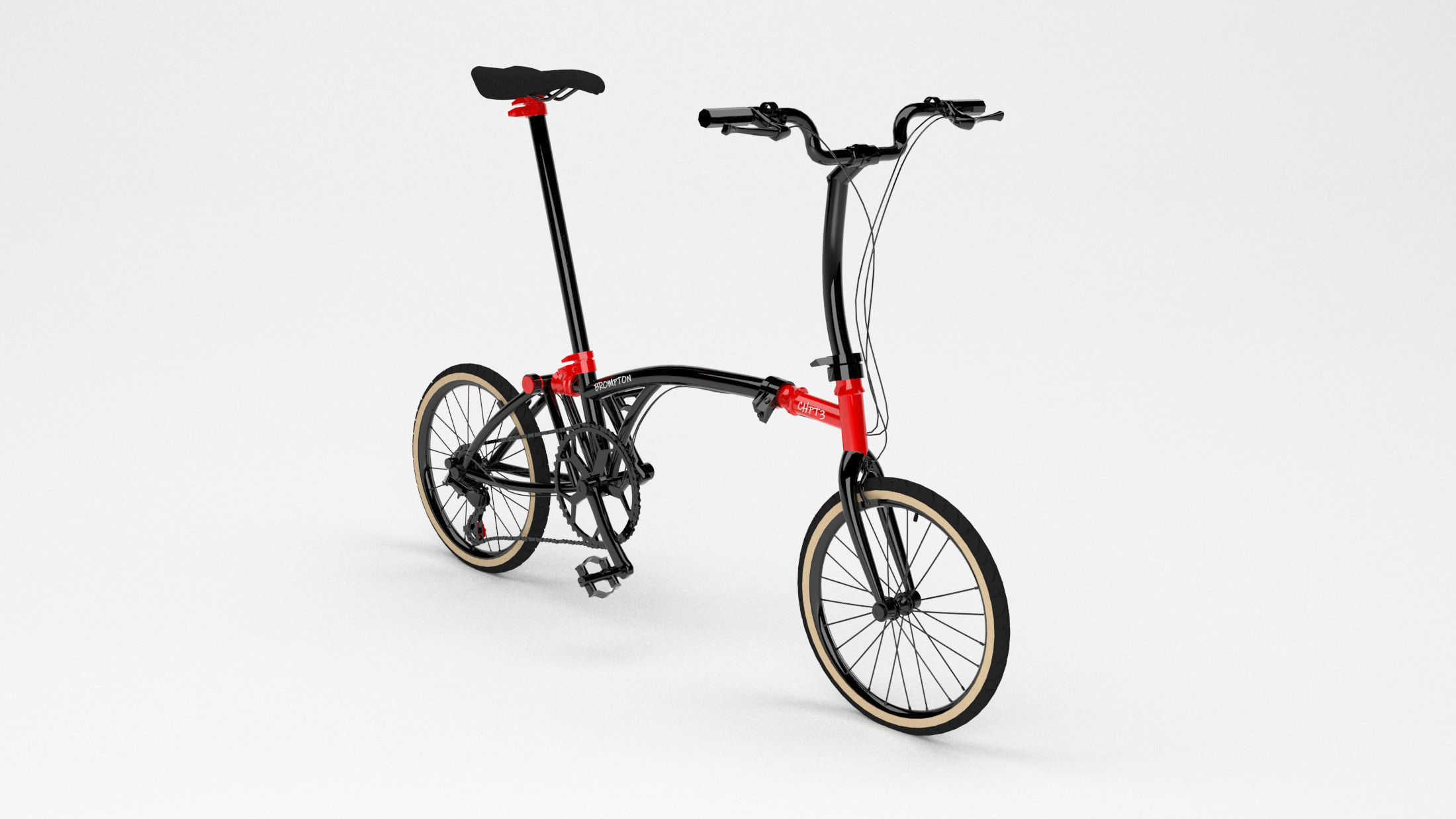 Brompton CHPT3 Special Edition Bike Low-poly 3D model_2