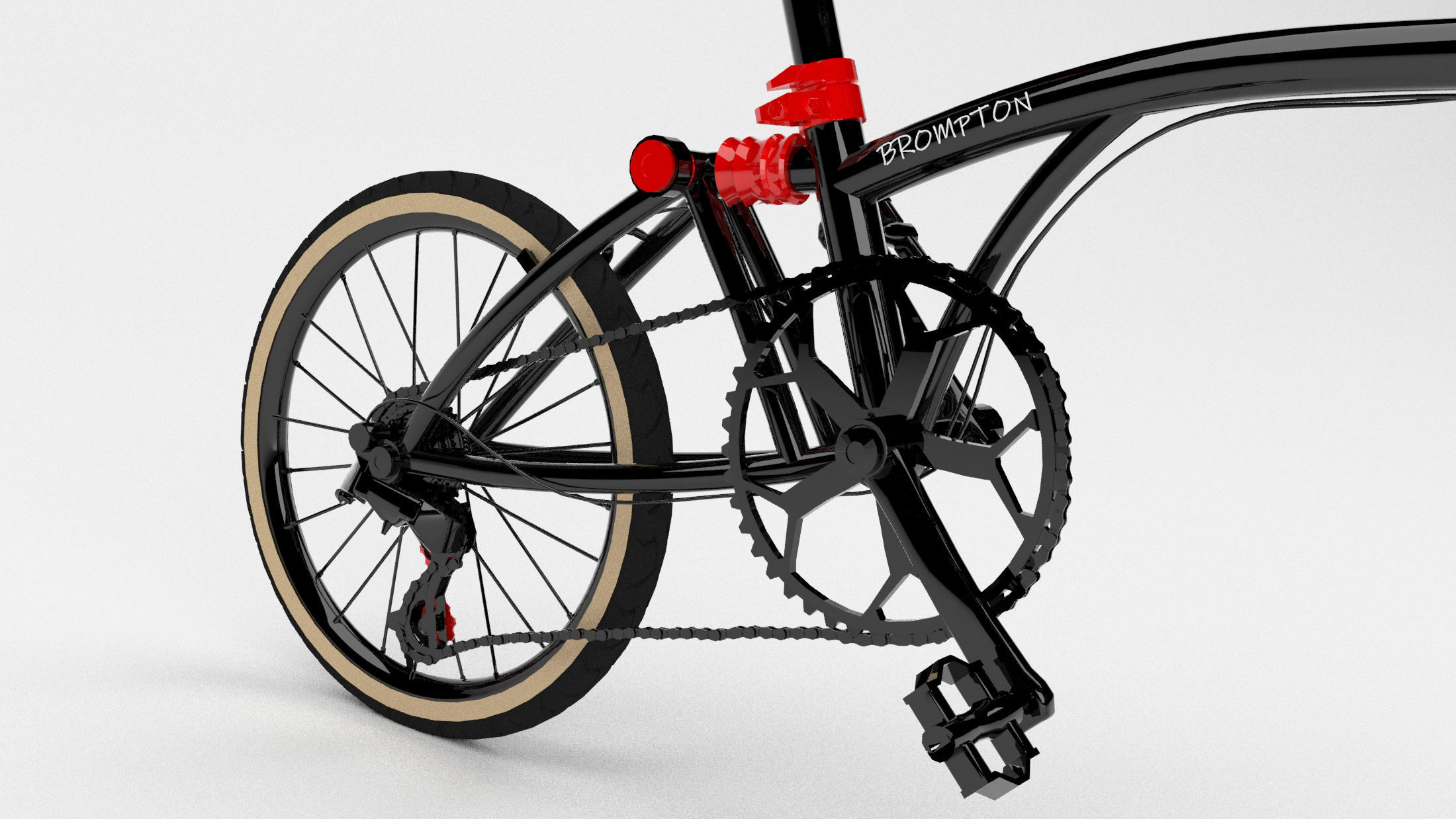 Brompton CHPT3 Special Edition Bike Low-poly 3D model_6