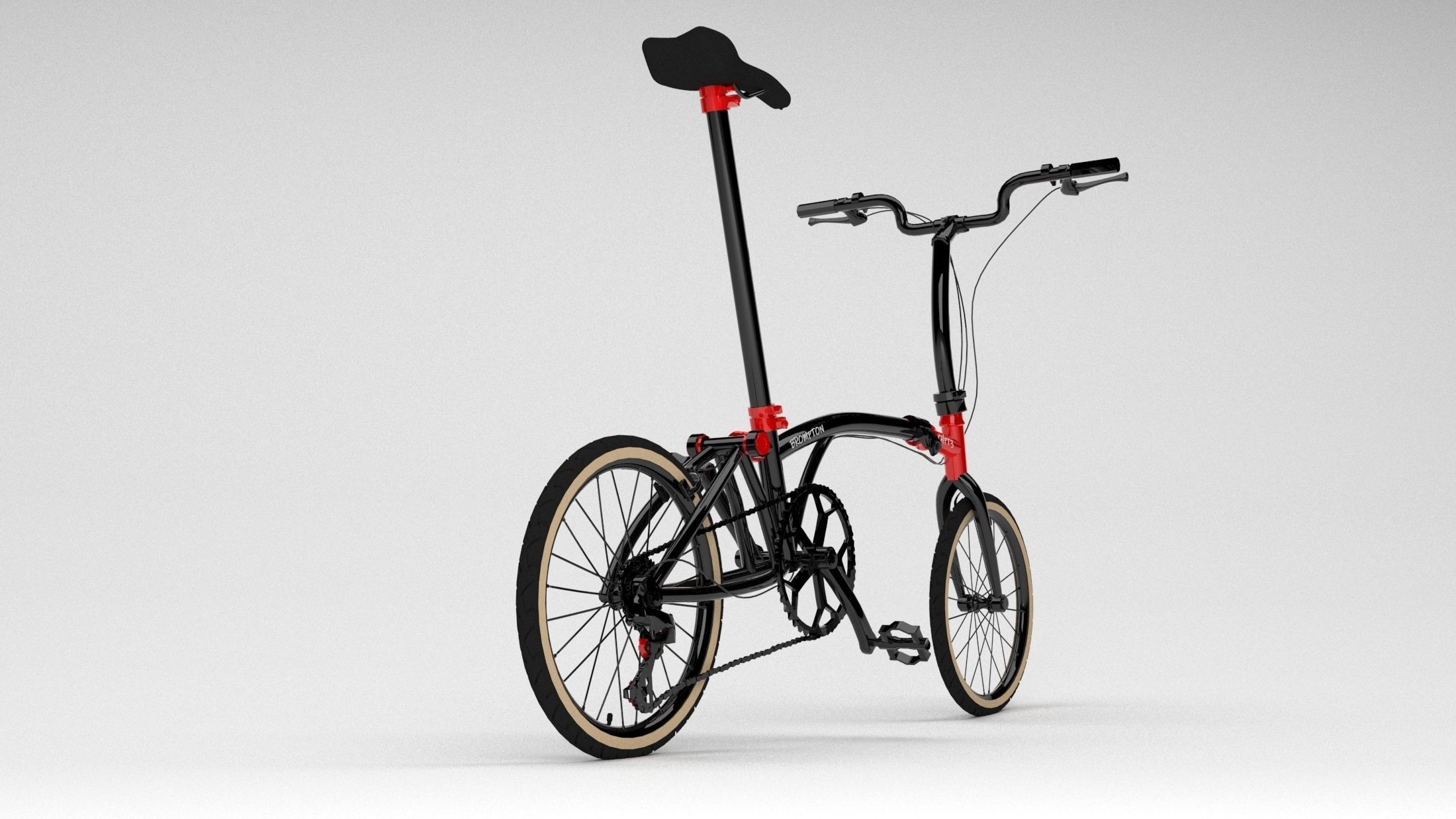 Brompton CHPT3 Special Edition Bike Low-poly 3D model_9