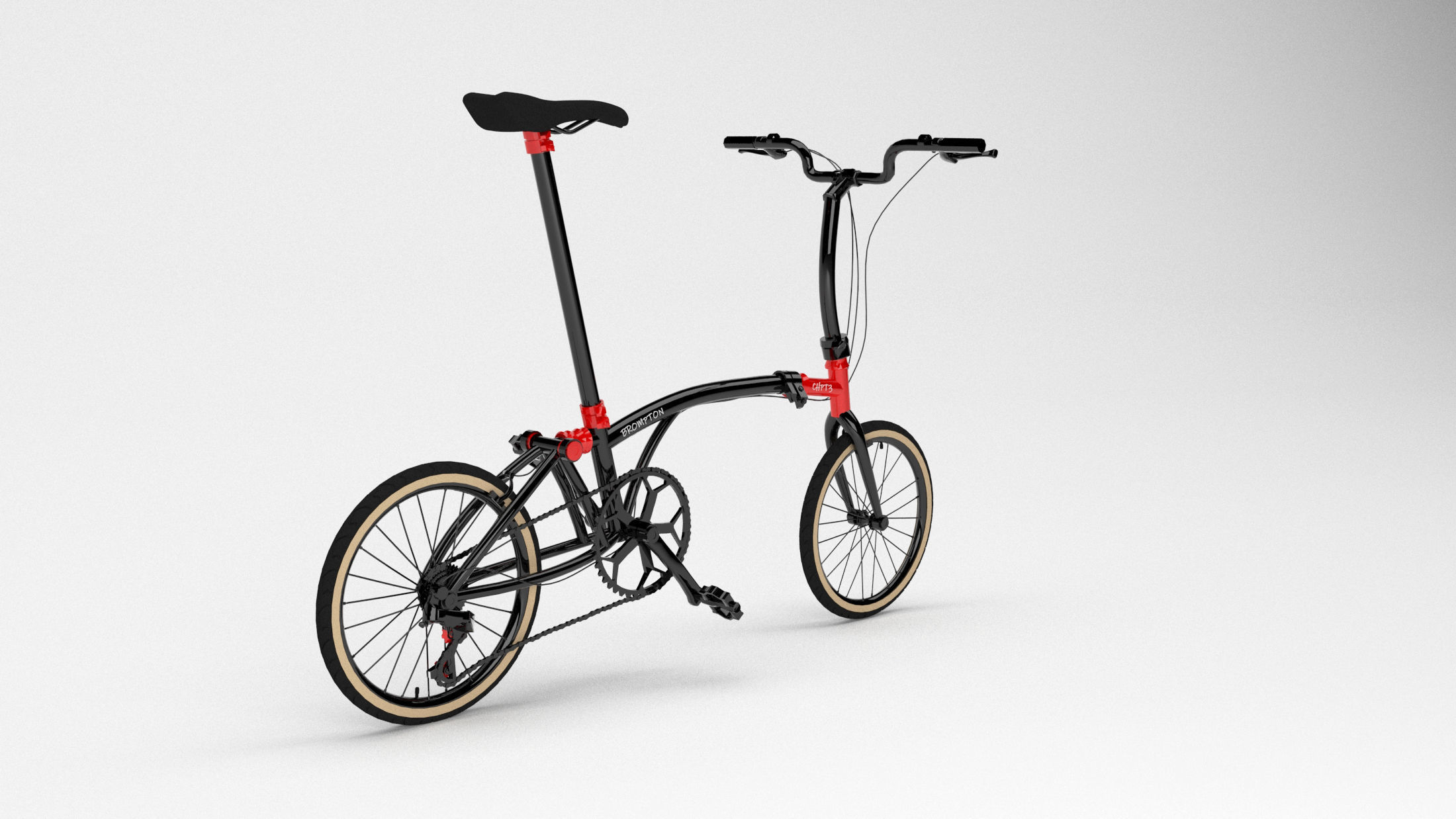 Brompton CHPT3 Special Edition Bike Low-poly 3D model_7
