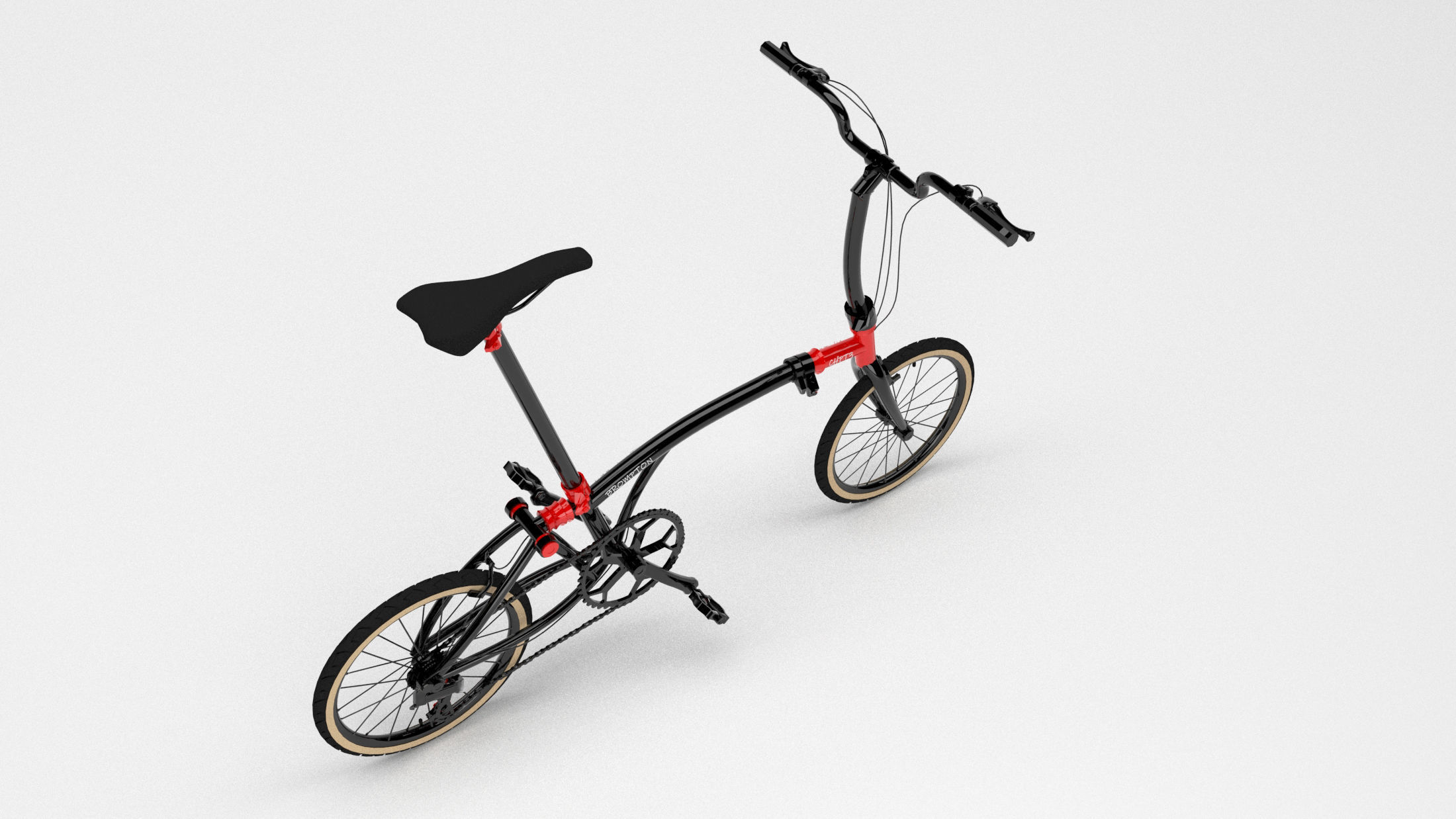 Brompton CHPT3 Special Edition Bike Low-poly 3D model_8