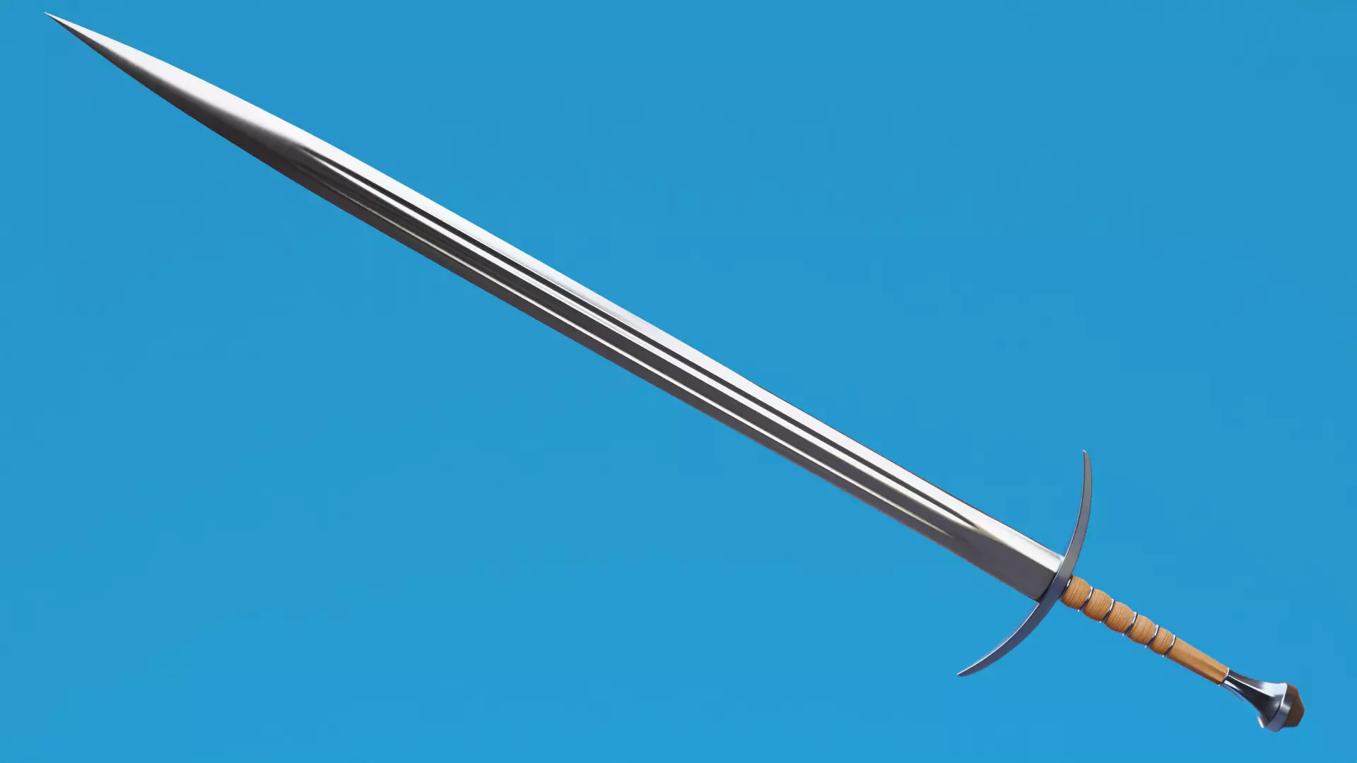 Bastard Sword Low-poly 3D model