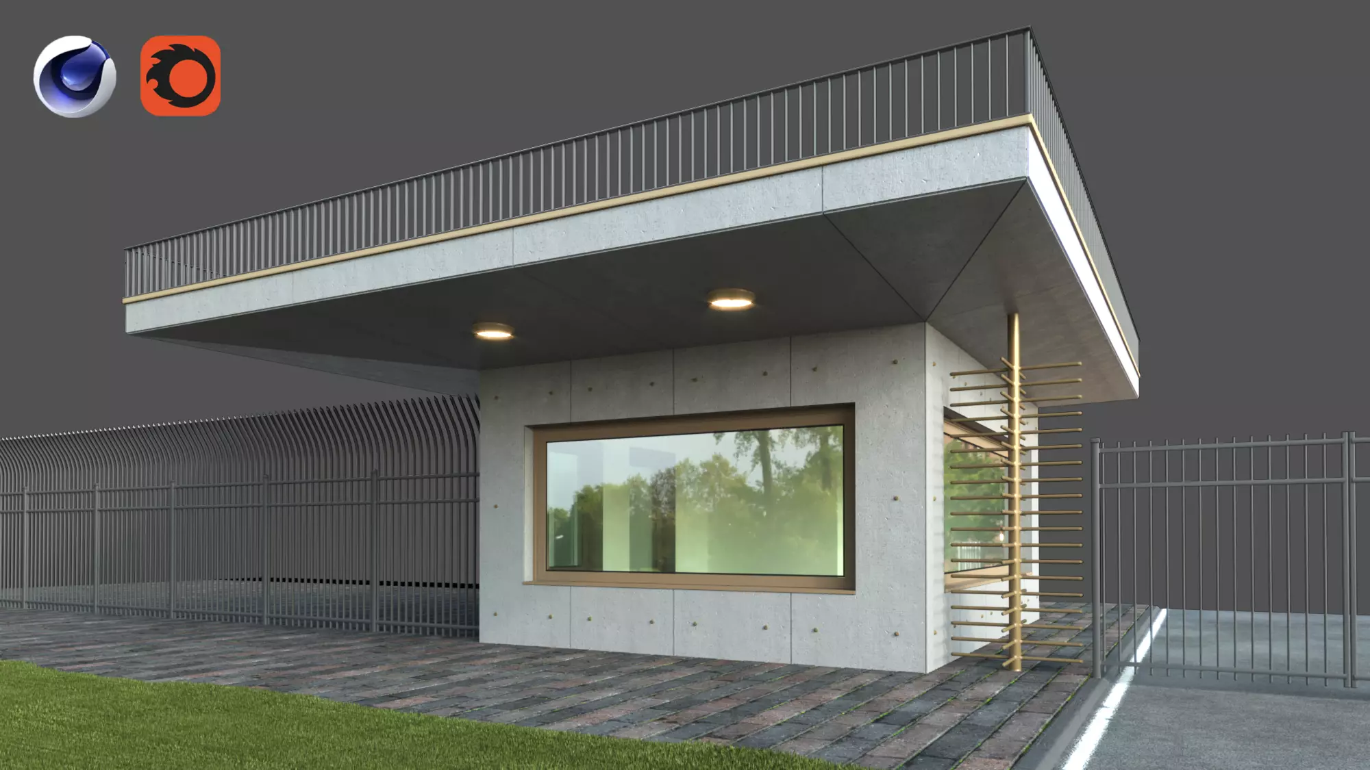 SECURITY HOUSE - Cinema 4D and Corona Low-poly 3D model
