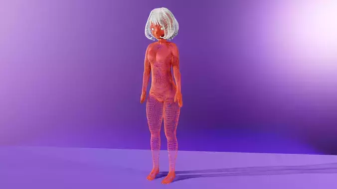 Abstract Female Statue Low-poly 3D model