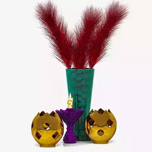Decorative A mardi gras decorations in vase 3D model