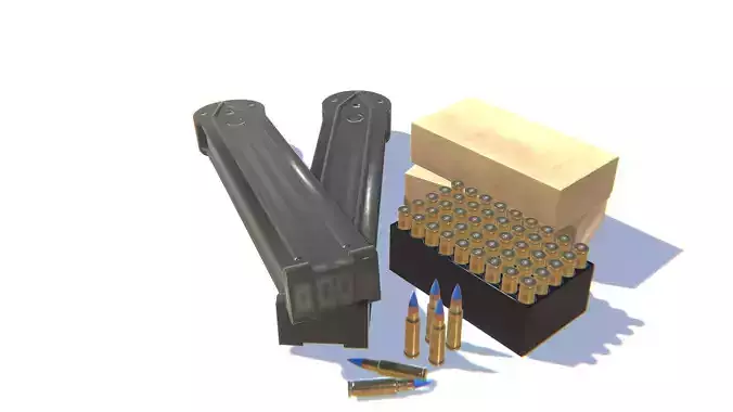 5-7x28 Ammo Pack Low-poly 3D model