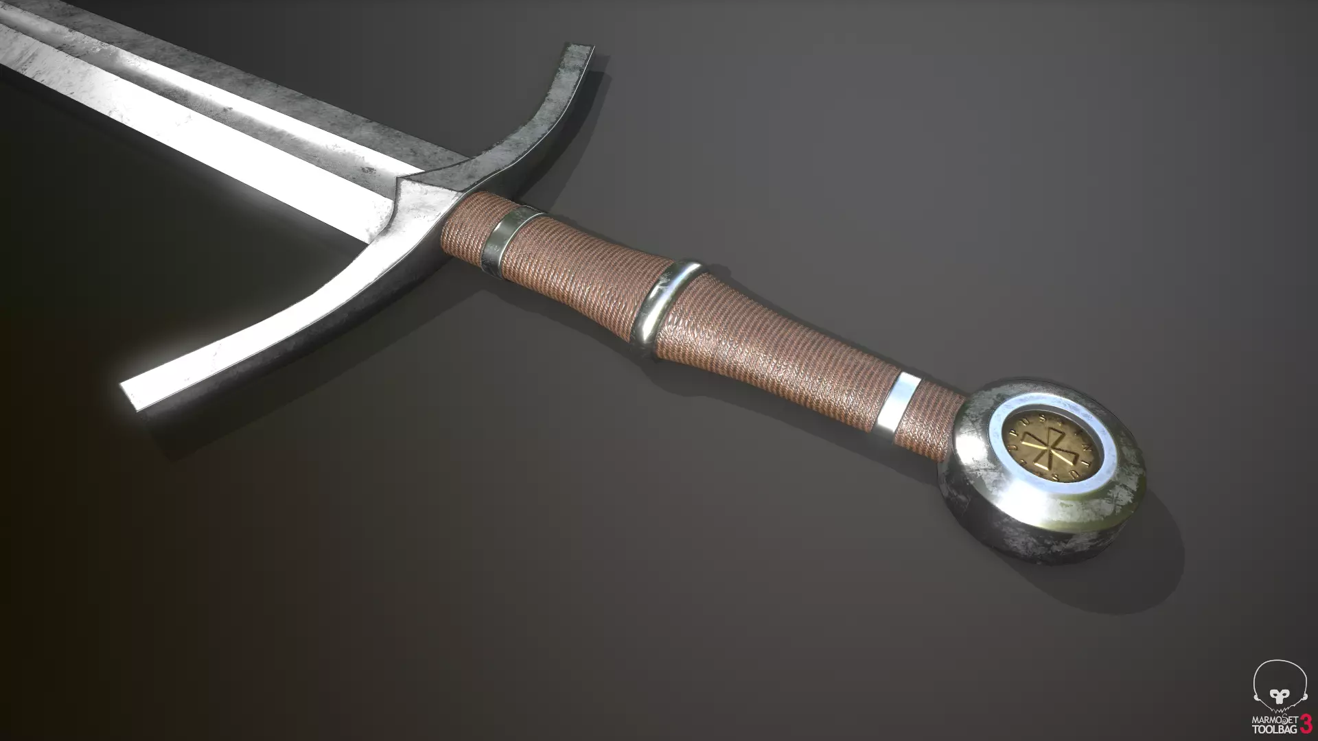 Crusader Longsword Low-poly 3D model