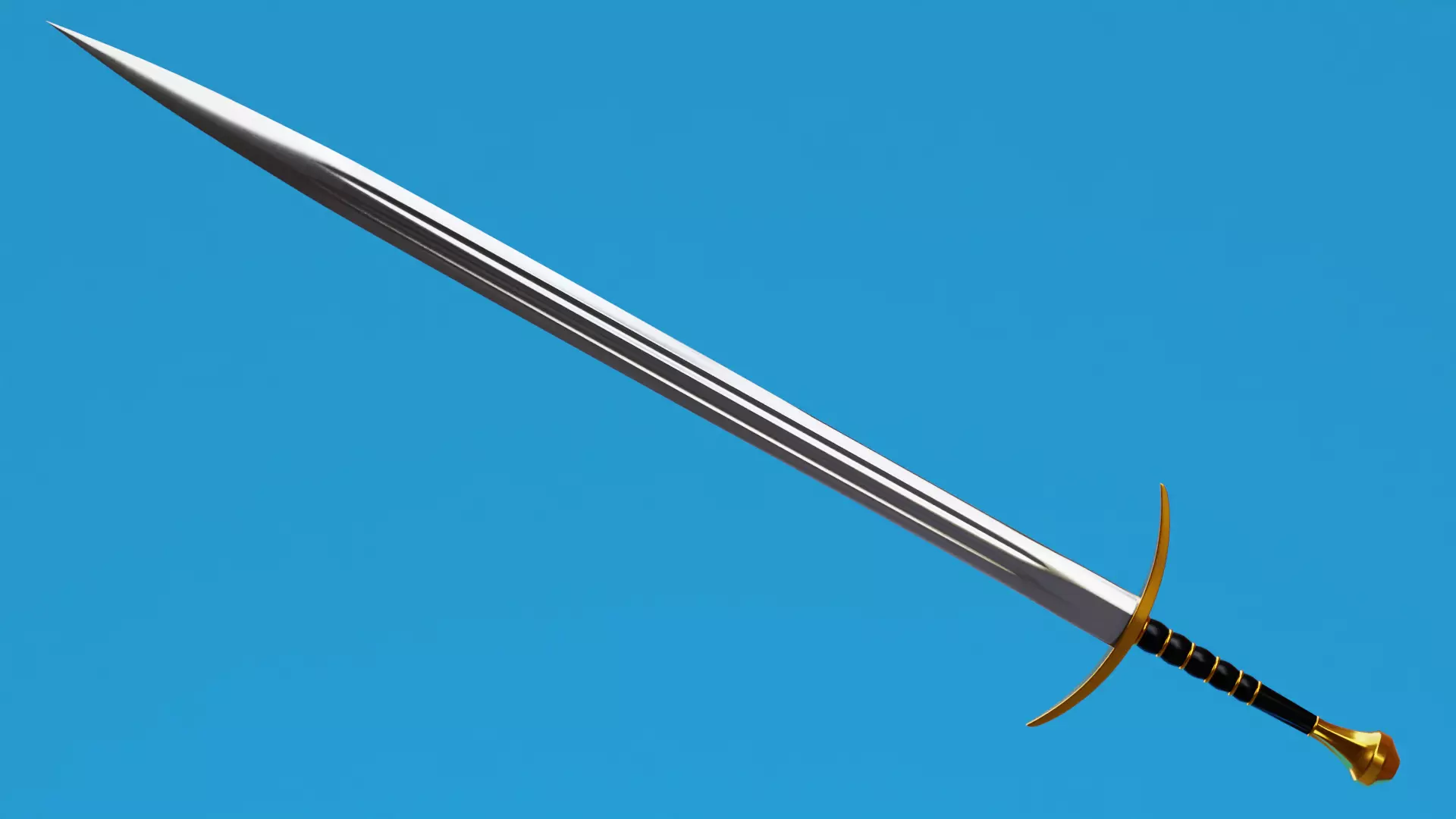Epic Bastard Sword Low-poly 3D model