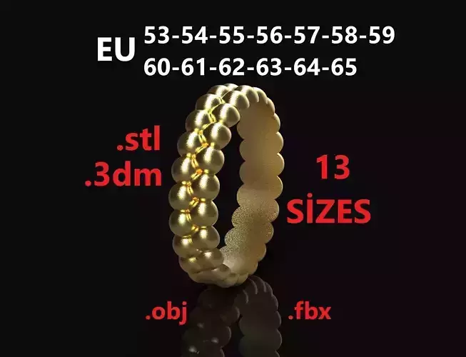 Model 238 Semi Circle Ball Ring 2 EU 13 Sizes