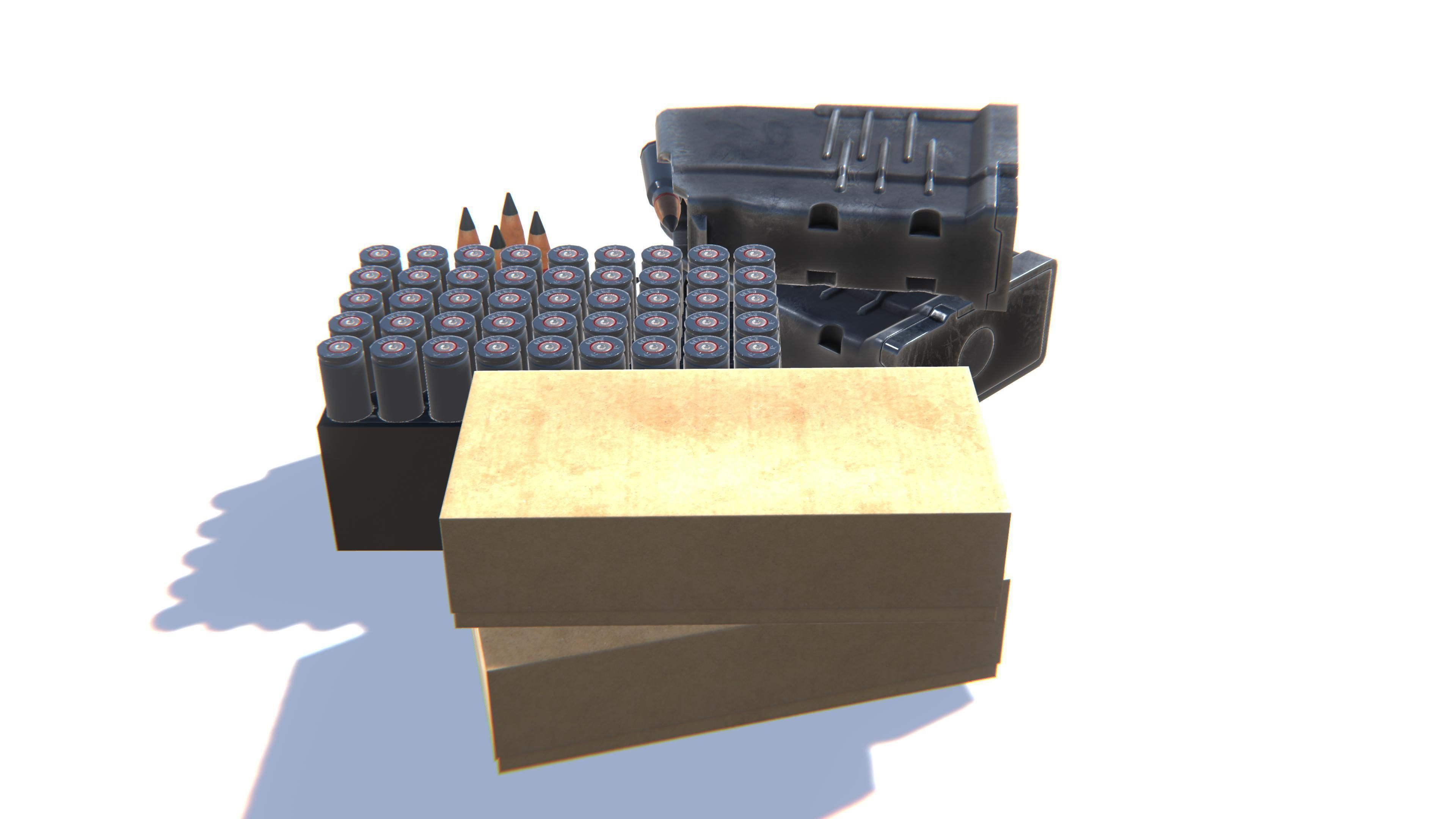 9x39 Ammo Pack Low-poly 3D model_6