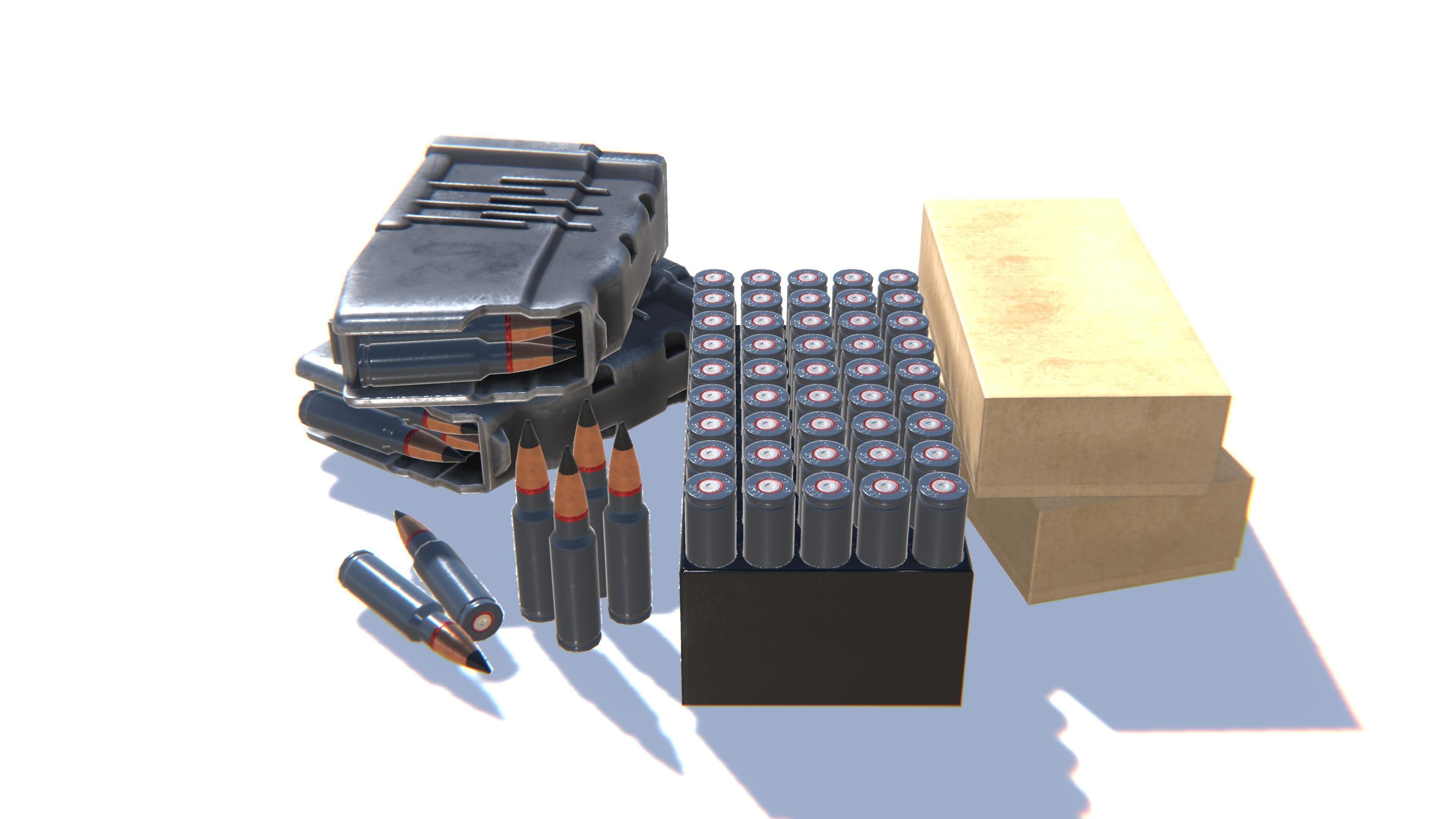 9x39 Ammo Pack Low-poly 3D model_8