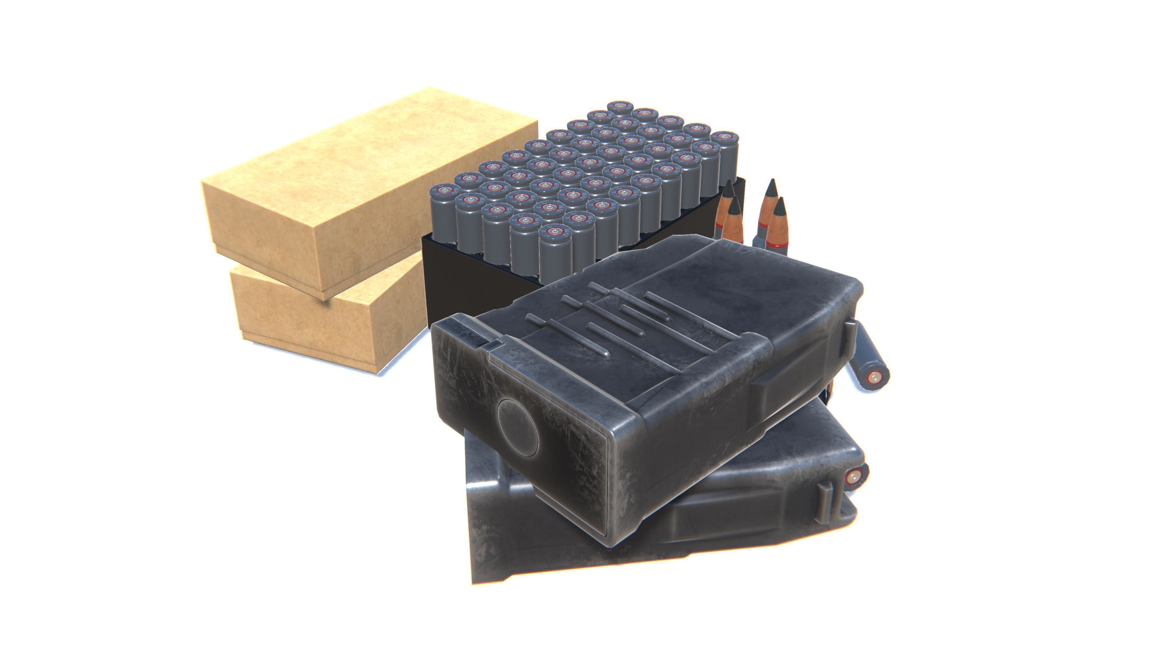 9x39 Ammo Pack Low-poly 3D model_3