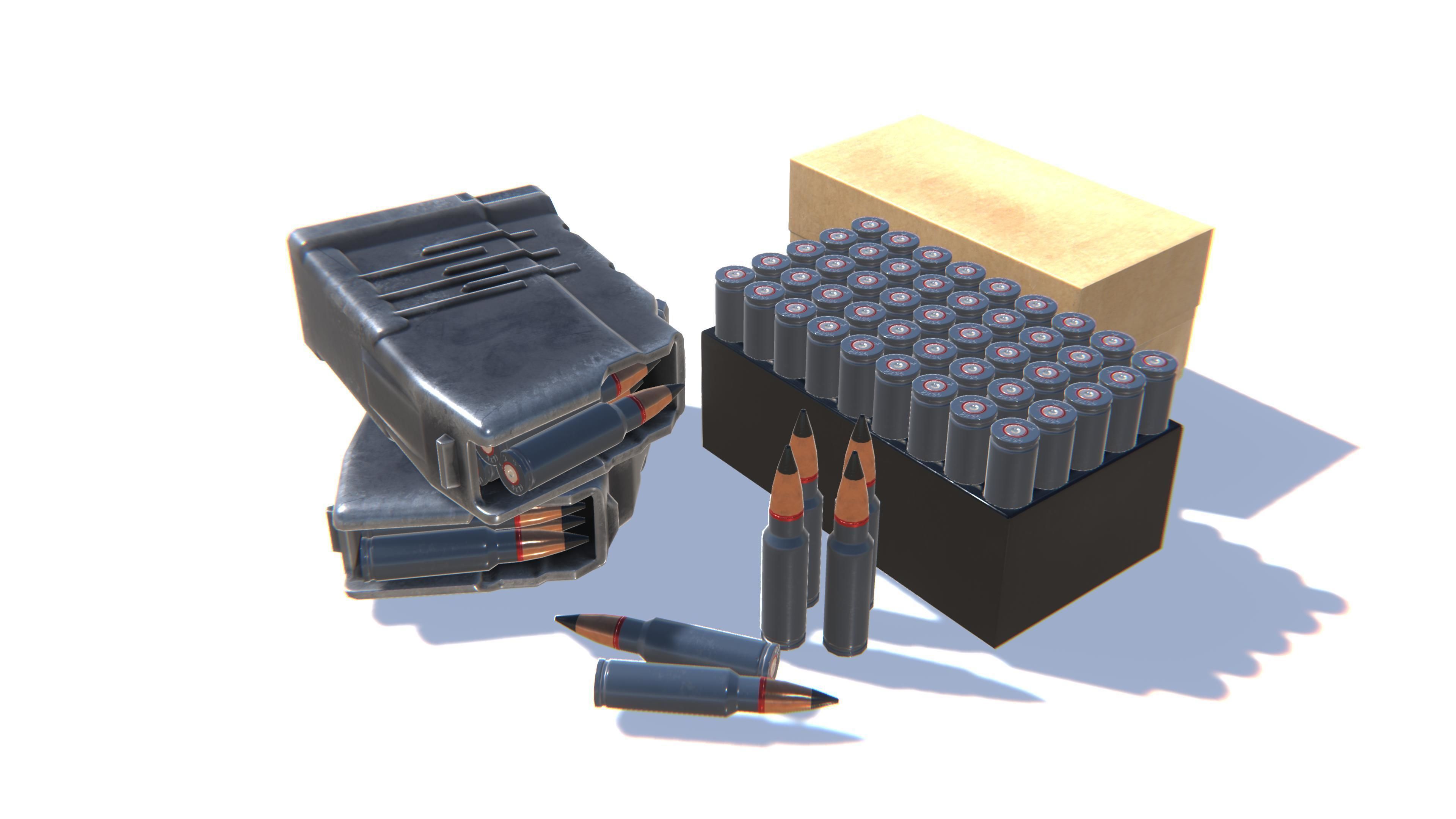 9x39 Ammo Pack Low-poly 3D model_23
