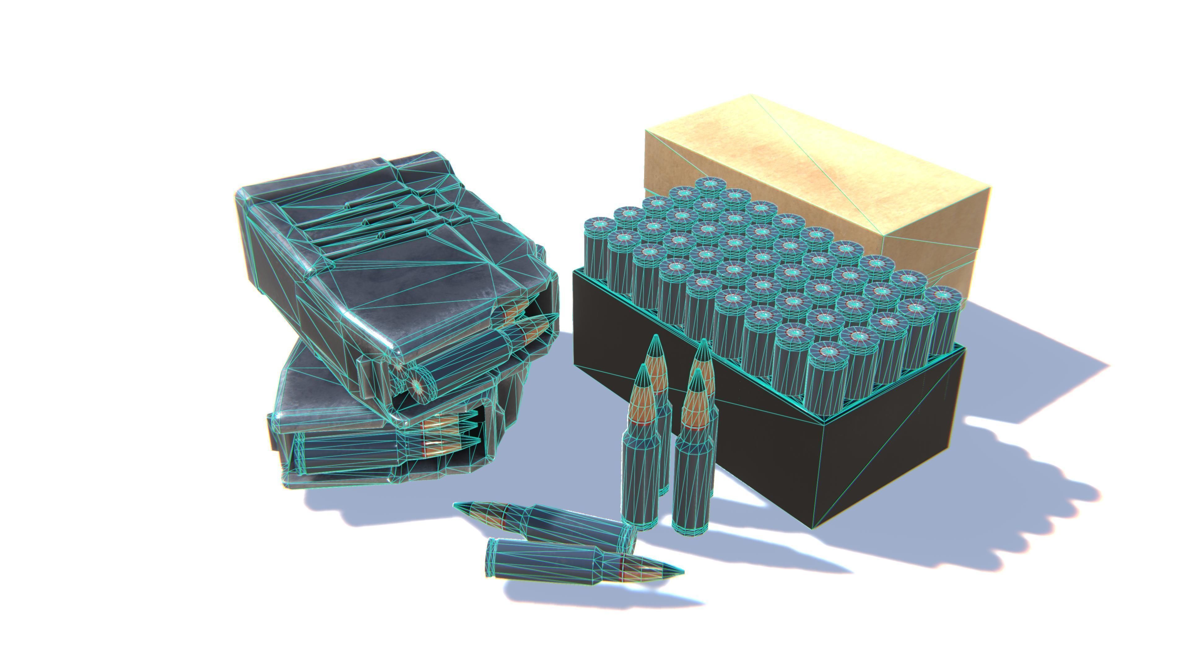 9x39 Ammo Pack Low-poly 3D model_24