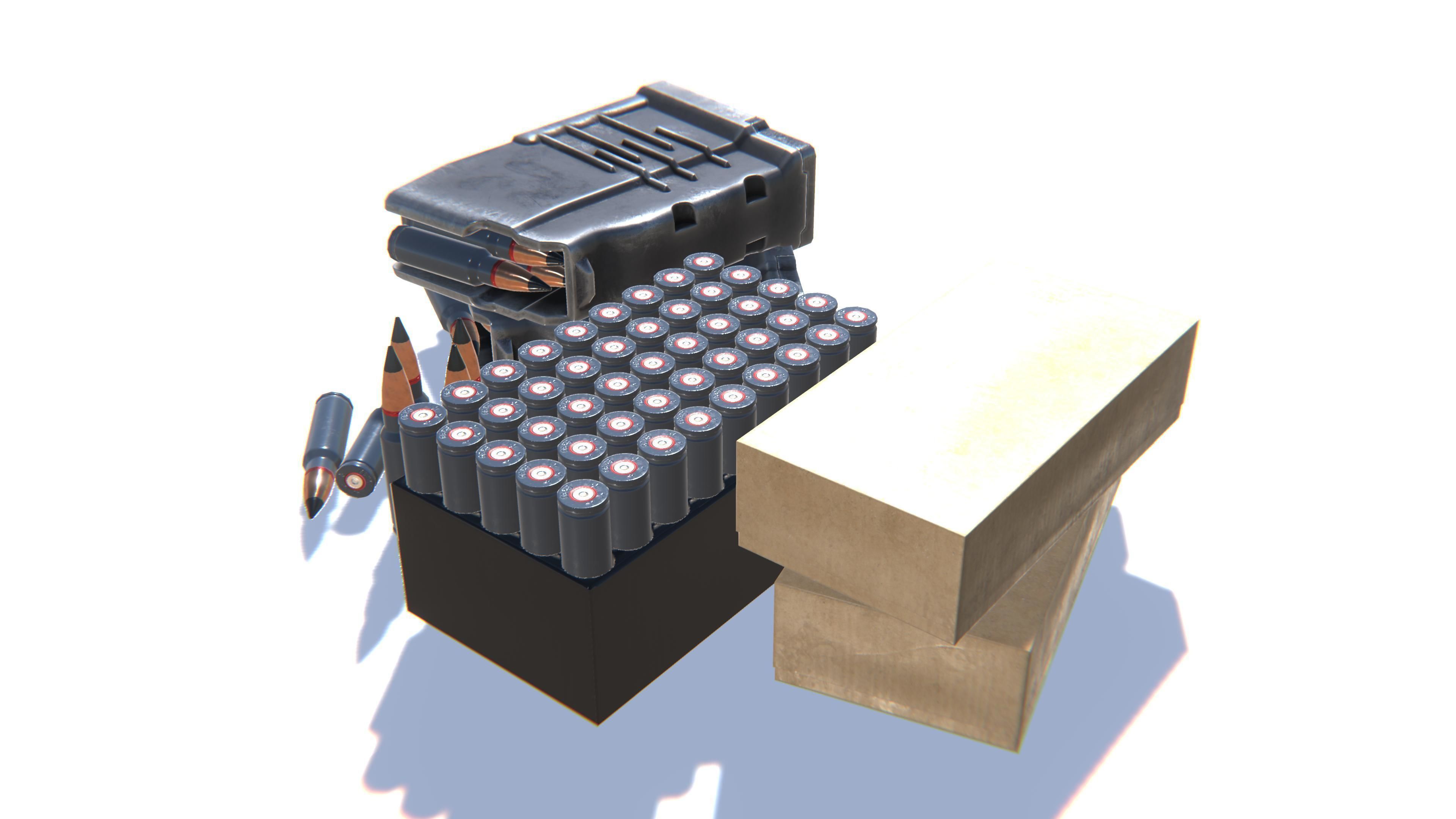 9x39 Ammo Pack Low-poly 3D model_7