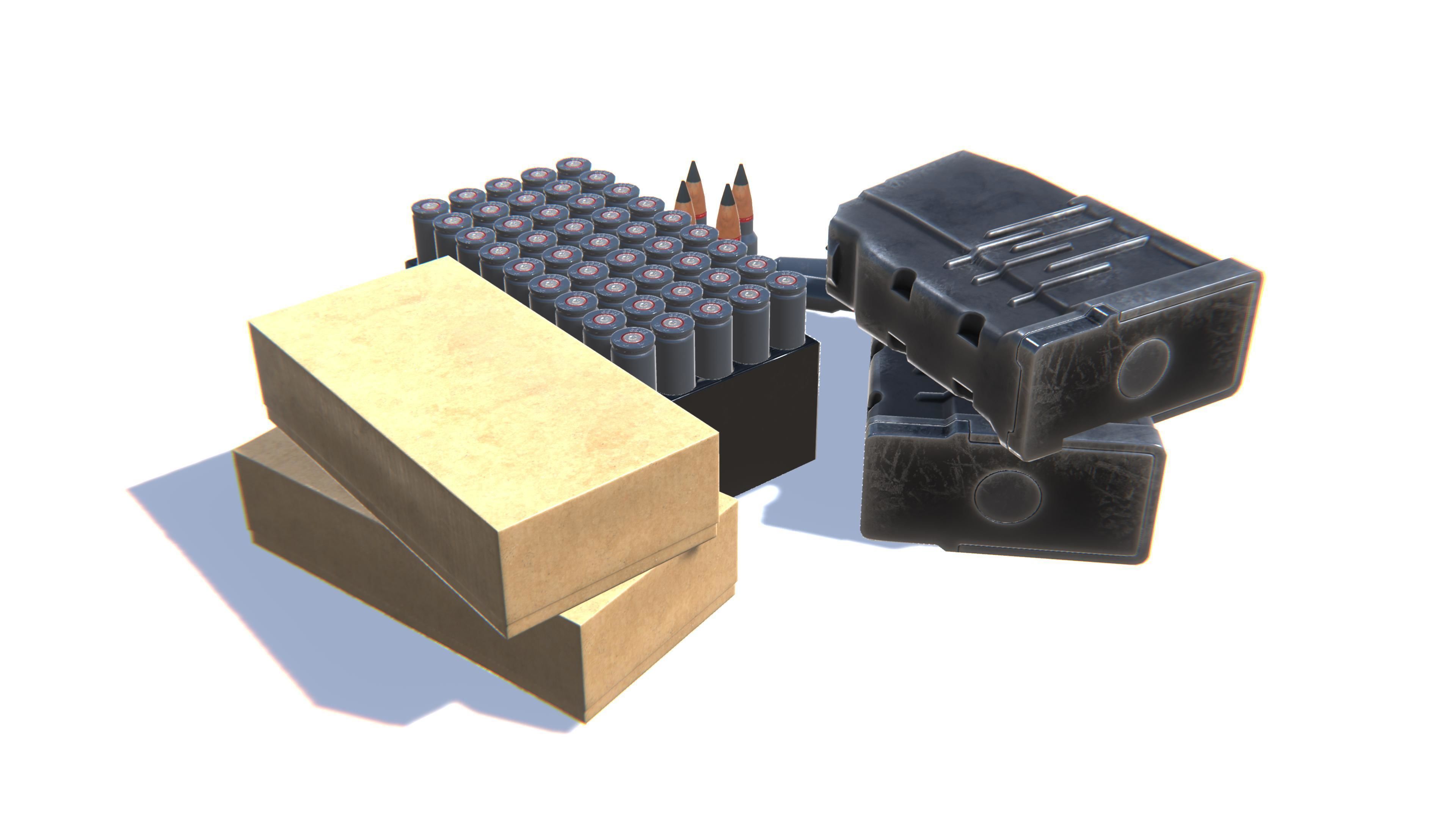 9x39 Ammo Pack Low-poly 3D model_5