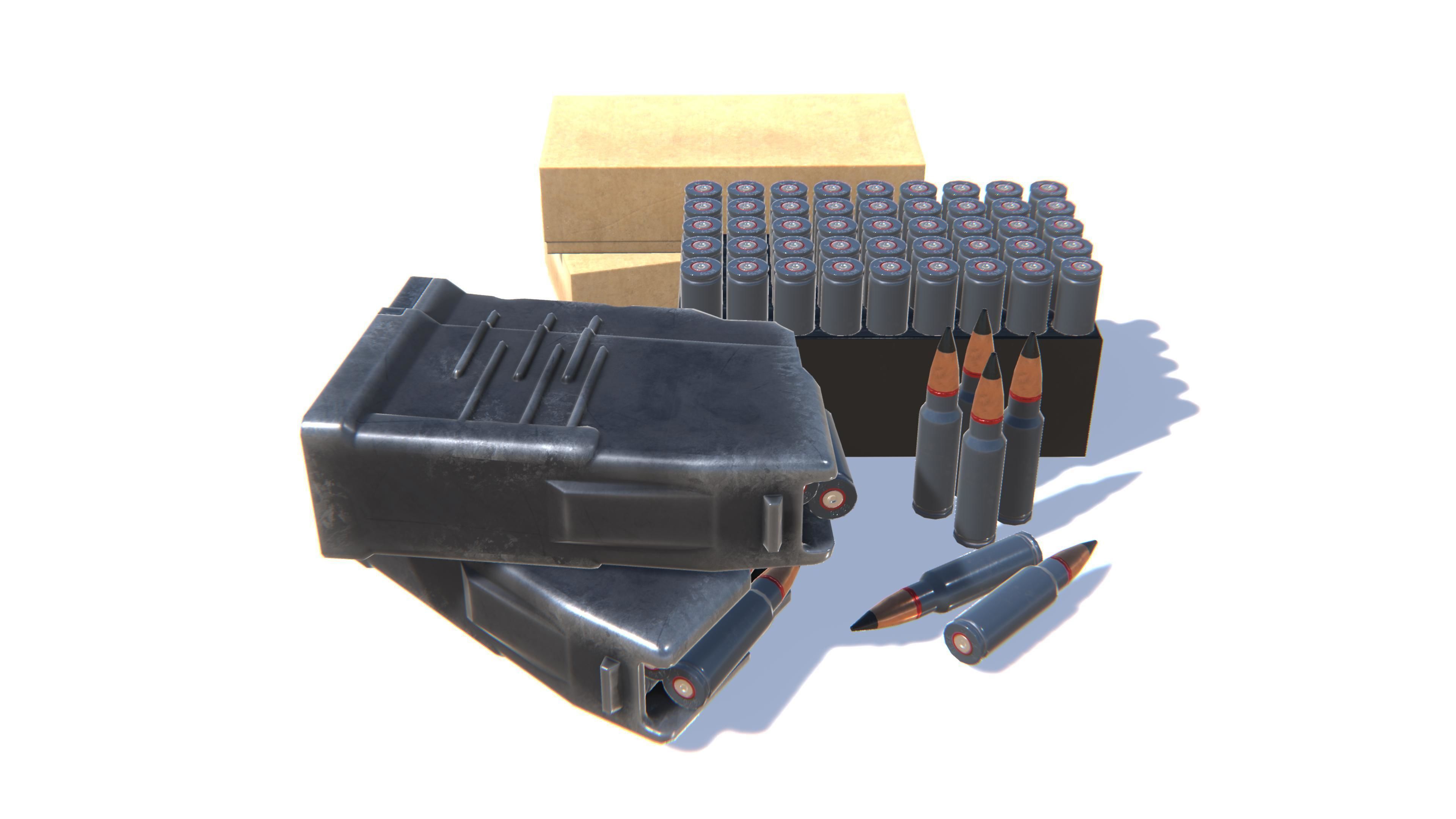 9x39 Ammo Pack Low-poly 3D model_2