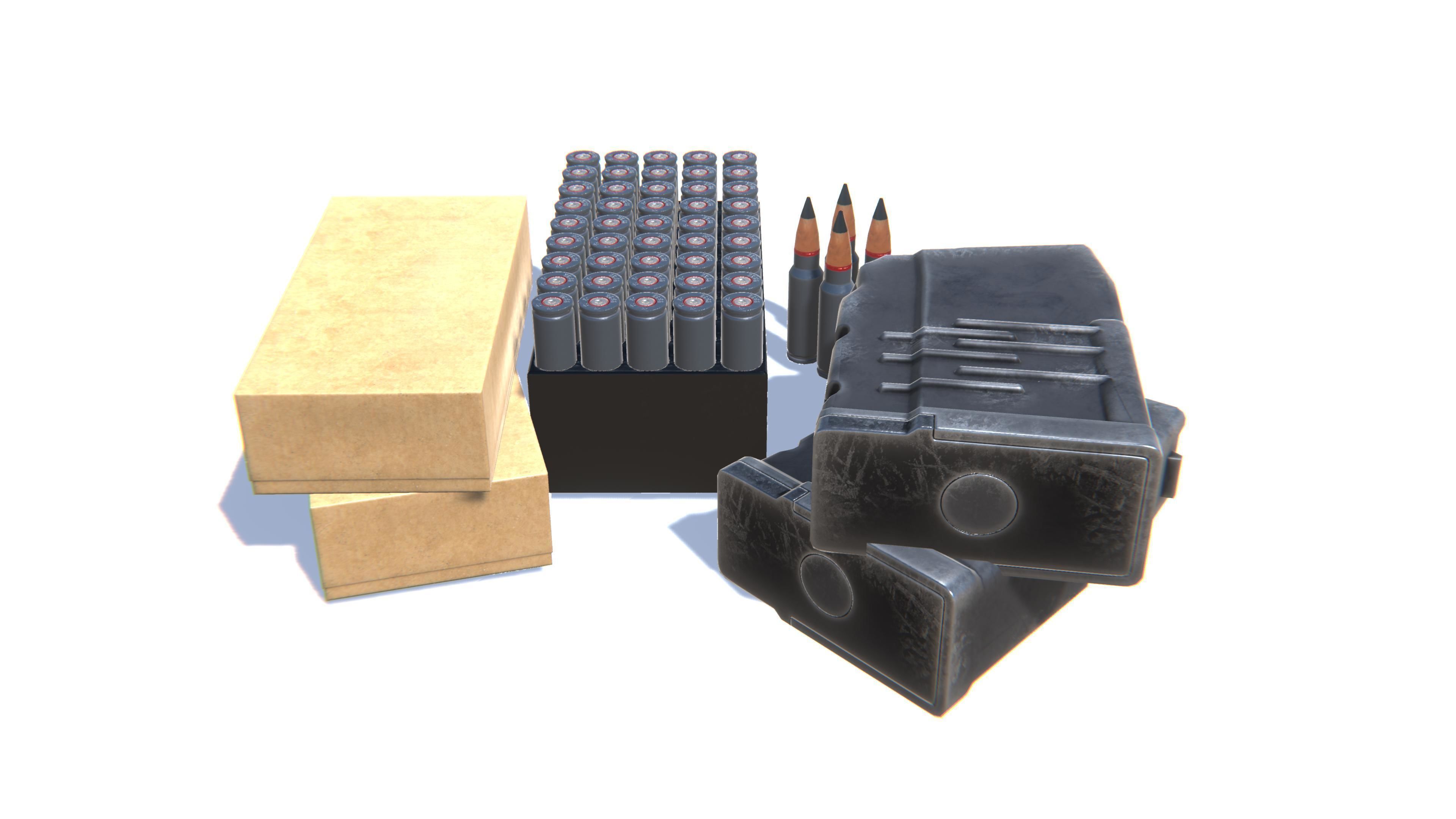 9x39 Ammo Pack Low-poly 3D model_4