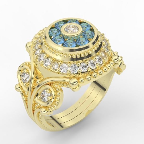 Fashion ring brilliant 3D print model_2