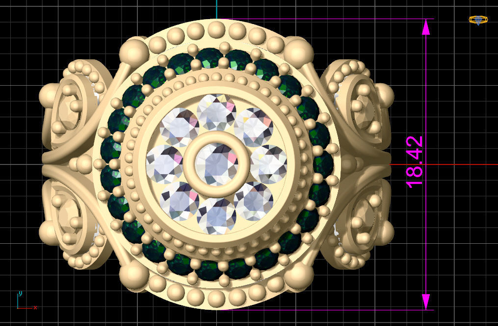 Fashion ring brilliant 3D print model_6