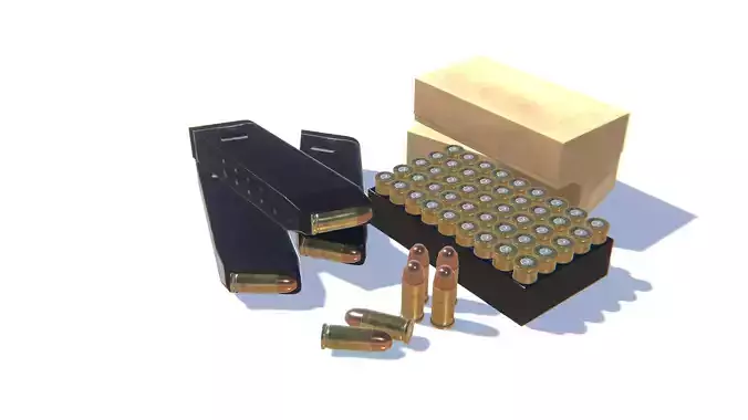 45ACP Ammo Pack Low-poly 3D model