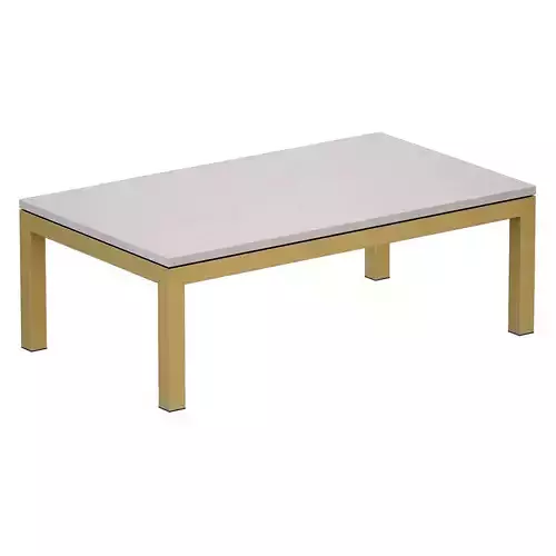 Parsons White Marble Brass Coffee Table